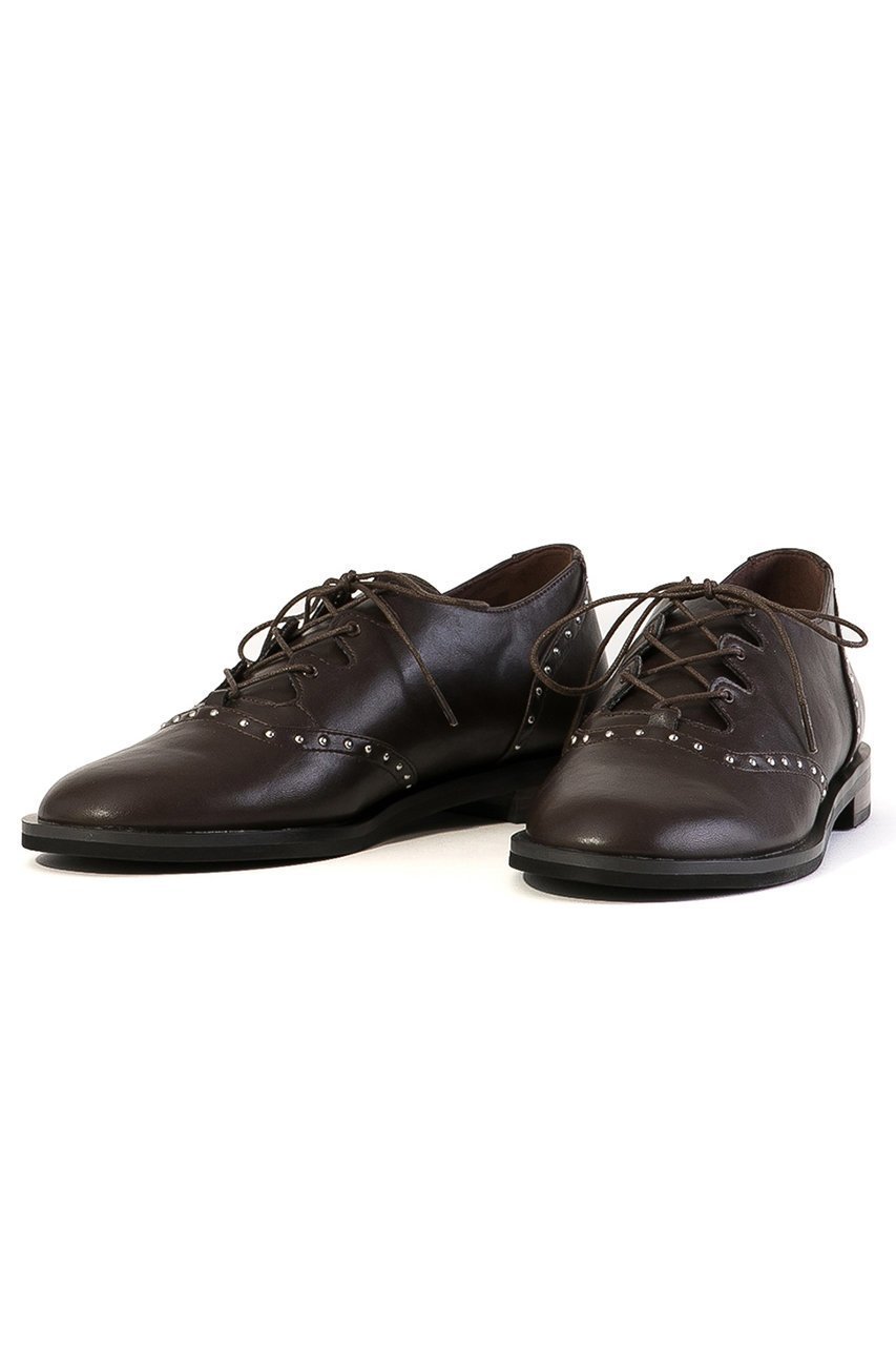 【ダニエラ アンド ジェマ/Daniella & GEMMA】の【レイン対応】マイクロスタッズレースアップシューズ インテリア・キッズ・メンズ・レディースファッション・服の通販 founy(ファニー) ファッション Fashion レディースファッション Fashion for Women クッション Cushion, Throw Pillow シューズ Shoes, Footwear スタイリッシュ Stylish, Fashionable スタッズ Studs, Metal Accents フラット Flat, Flat Shoes プレーン Plain, Simple レイン Rain, Rainproof レース Lace, Lace Fabric ダークブラウン|ID: prp329100004433073 ipo3291000000034269205