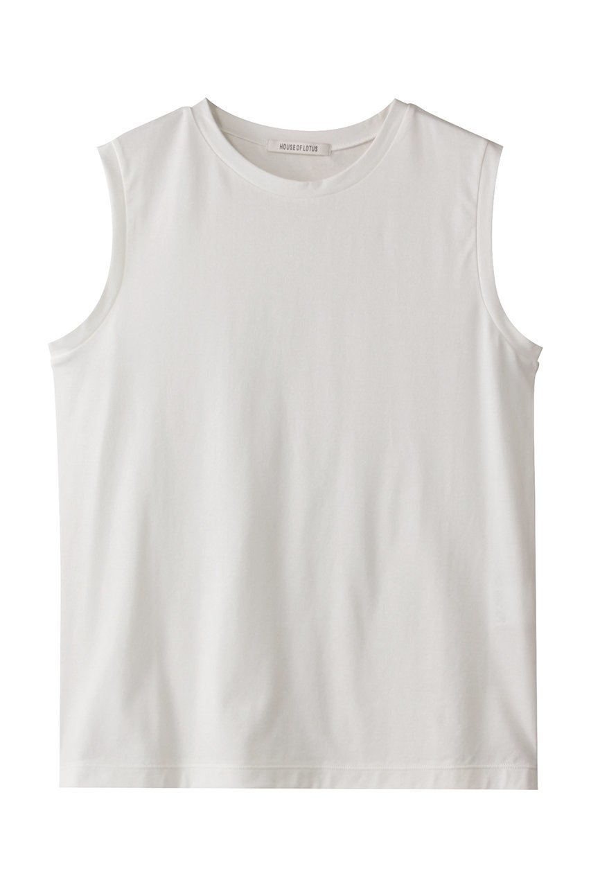 【ハウス オブ ロータス/HOUSE OF LOTUS】のLONS STAPLE コットンTシャツ インテリア・キッズ・メンズ・レディースファッション・服の通販 founy(ファニー) 　ファッション　Fashion　レディースファッション　Fashion for Women　トップス・カットソー　Cut & Sew Tops　キャミソール&ノースリーブ　Camisoles & Sleeveless Tops　シャツ・ブラウス・オフィスカジュアル　Elegant Blouses & Button-Ups　ロングTシャツ・Tシャツ　Longline T-Shirts & Tees　カットソー・ベーシックTシャツ　Cut-and-Sewn Tops / Stretch Tees & Basics　インナー　Innerwear　カットソー　Cut and Sewn Top　キャミソール　Camisole, Spaghetti Strap Top　ジャケット　Jacket, Outerwear　タンク　Tank Top, Sleeveless Top　ベーシック　Basic, Essential　アイボリー|ID: prp329100004433082 ipo3291000000032864187