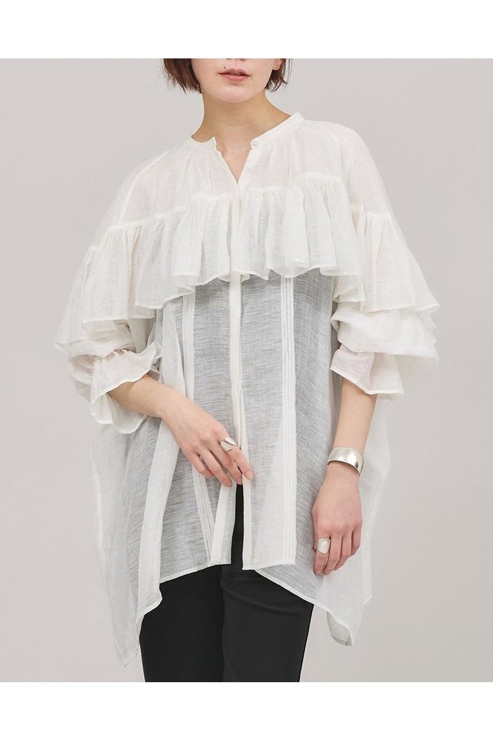 【カレンソロジー/Curensology】のリネンブレンドシアーブラウス インテリア・キッズ・メンズ・レディースファッション・服の通販 founy(ファニー) https://founy.com/ ファッション Fashion レディースファッション WOMEN トップス・カットソー Tops/Tshirt シャツ/ブラウス Shirts/Blouses エアリー Airy スリーブ Sleeve バランス Balance フリル Frills ロング Long 再入荷 Restock/Back In Stock/Re Arrival |ID: prp329100004433086 ipo3291000000030963693