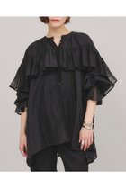 【カレンソロジー/Curensology】のリネンブレンドシアーブラウス 人気、トレンドファッション・服の通販 founy(ファニー) ファッション Fashion レディースファッション WOMEN トップス・カットソー Tops/Tshirt シャツ/ブラウス Shirts/Blouses エアリー Airy スリーブ Sleeve バランス Balance フリル Frills ロング Long NEW・新作・新着・新入荷 New Arrivals thumbnail ブラック|ID: prp329100004433086 ipo3291000000030963695