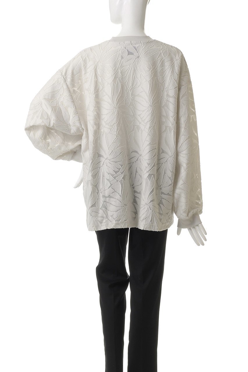 【メゾンスペシャル/MAISON SPECIAL】の【UNISEX】プライムオーバー フラワーインレー スカシジャガード 人気、トレンドファッション・服の通販 founy(ファニー) 　ファッション　Fashion　レディースファッション　Fashion for Women　トップス・カットソー　Cut & Sew Tops　ニット　Knit Tops & Sweaters　カジュアルプルオーバー・ニットトップス　Pullovers & Knit Tops / Casual Pullovers　ユニセックス　Unisex, Genderless　シンプル　Simple, Minimal　ジャカード／ジャガード　Jacquard, Woven Pattern　スラックス　Slacks, Dress Pants　デニム　Denim, Jeans Material　フラワー　Flower, Floral　モチーフ　Motif, Design Theme　リラックス　Relax, Relaxed Fit　エレガント 上品　Elegant　透かし　Cut-Out, Lacework　other-4|ID: prp329100004433091 ipo3291000000032942103