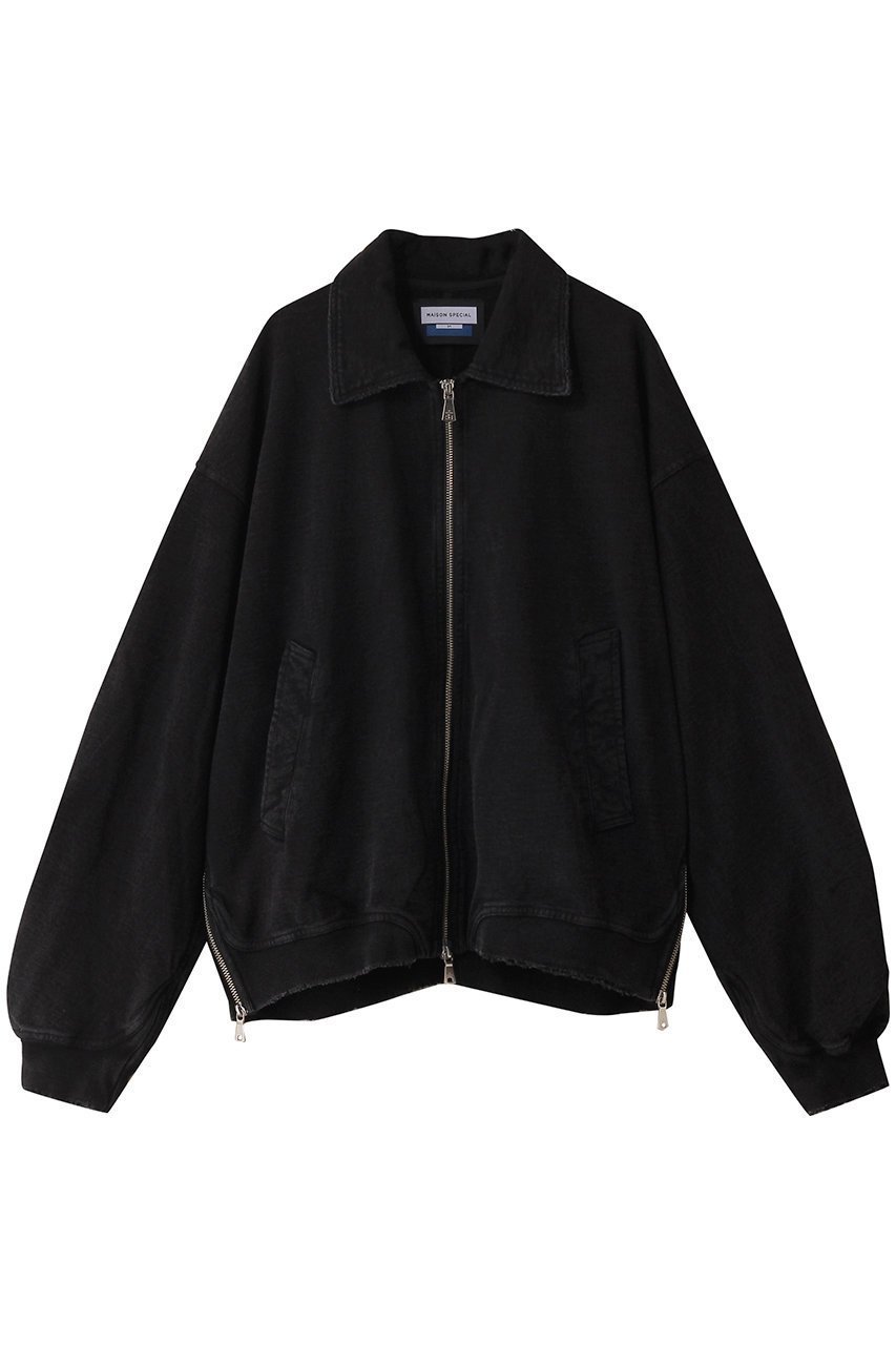 【メゾンスペシャル/MAISON SPECIAL】の【UNISEX】加工裏毛パッカリング衿つきジップアップブルゾン インテリア・キッズ・メンズ・レディースファッション・服の通販 founy(ファニー) 　ファッション　Fashion　レディースファッション　Fashion for Women　アウター　Coat / Outerwear Collection　レディースジャケット・軽アウター　Jackets　ブルゾンジャケット・スポーティアウター　Blouson Jackets　ユニセックス　Unisex, Genderless　サイドジップ　Side Zip, Side Zipper　ジャケット　Jacket, Outerwear　ブルゾン　Blouson, Bomber Jacket　BLK(ブラック)|ID: prp329100004433093 ipo3291000000032960261