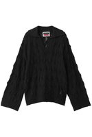 【メゾンスペシャル/MAISON SPECIAL】の【UNISEX】ジグザグ写し柄ポロ衿スキッパーニット 人気、トレンドファッション・服の通販 founy(ファニー) ファッション Fashion レディースファッション Fashion for Women トップス・カットソー Cut & Sew Tops ニット Knit Tops & Sweaters カジュアルプルオーバー・ニットトップス Pullovers & Knit Tops / Casual Pullovers ユニセックス Unisex, Genderless クラシック Classic, Timeless Style スキッパー Skipper, Open Collar デニム Denim, Jeans Material リラックス Relax, Relaxed Fit エレガント 上品 Elegant 透かし Cut-Out, Lacework |ID:prp329100004433098