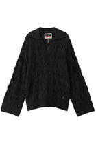 【メゾンスペシャル/MAISON SPECIAL】の【UNISEX】ジグザグ写し柄ポロ衿スキッパーニット 人気、トレンドファッション・服の通販 founy(ファニー) ファッション Fashion レディースファッション Fashion for Women トップス・カットソー Cut & Sew Tops ニット Knit Tops & Sweaters カジュアルプルオーバー・ニットトップス Pullovers & Knit Tops / Casual Pullovers ユニセックス Unisex, Genderless クラシック Classic, Timeless Style スキッパー Skipper, Open Collar デニム Denim, Jeans Material リラックス Relax, Relaxed Fit エレガント 上品 Elegant 透かし Cut-Out, Lacework thumbnail BLK(ブラック)|ID: prp329100004433098 ipo3291000000036922446