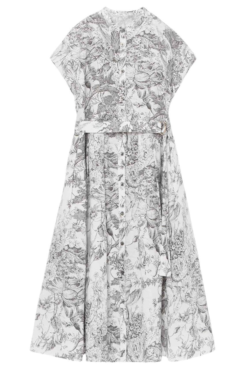 【アナイ/ANAYI】のフラワートワルドジュイプリントシャツ ワンピース インテリア・キッズ・メンズ・レディースファッション・服の通販 founy(ファニー) 　ファッション　Fashion　レディースファッション　Fashion for Women　ワンピース　Dresses　シャツワンピース / 1枚で着映えコーデ　Shirt Dresses　チュニック　Tunic Tops & Dresses　エレガント 上品　Elegant　クラシカル　Classical, Vintage-Inspired　チュニック　Tunic, Long Top　フラワー　Flower, Floral　ブラウジング　Blouson Silhouette, Cinched Waist　プリント　Print, Printed Pattern　ペチコート　Petticoat, Underskirt　モチーフ　Motif, Design Theme　リネン　Linen, Linen Fabric　ロング　Long, Long-Length　ワイド　Wide, Wide Fit　ブラック|ID: prp329100004433103 ipo3291000000032864966