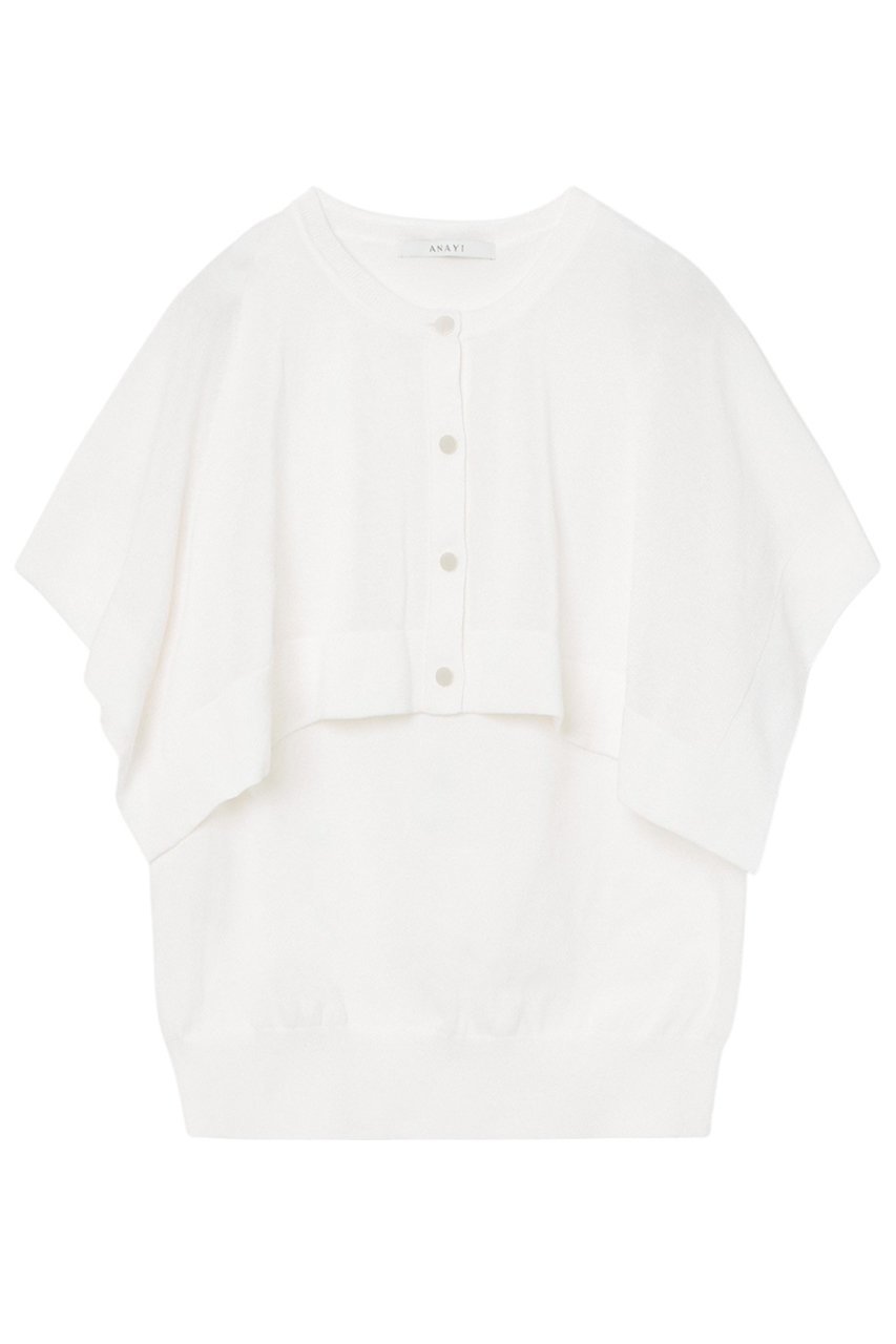 【アナイ/ANAYI】のコットンナイロンサマーツイン インテリア・キッズ・メンズ・レディースファッション・服の通販 founy(ファニー) 　ファッション　Fashion　レディースファッション　Fashion for Women　トップス・カットソー　Cut & Sew Tops　ニット　Knit Tops & Sweaters　カジュアルプルオーバー・ニットトップス　Pullovers & Knit Tops / Casual Pullovers　おすすめ　Recommended / Our Picks　アメリカン　American Style　アンサンブル　Ensemble Set　スクエア　Square, Square Shape　スリーブ　Sleeve, Long Sleeve / Short Sleeve　ボレロ　Bolero, Short Cardigan　再入荷　Restock / Back in Stock　オフホワイト|ID: prp329100004433110 ipo3291000000035053416