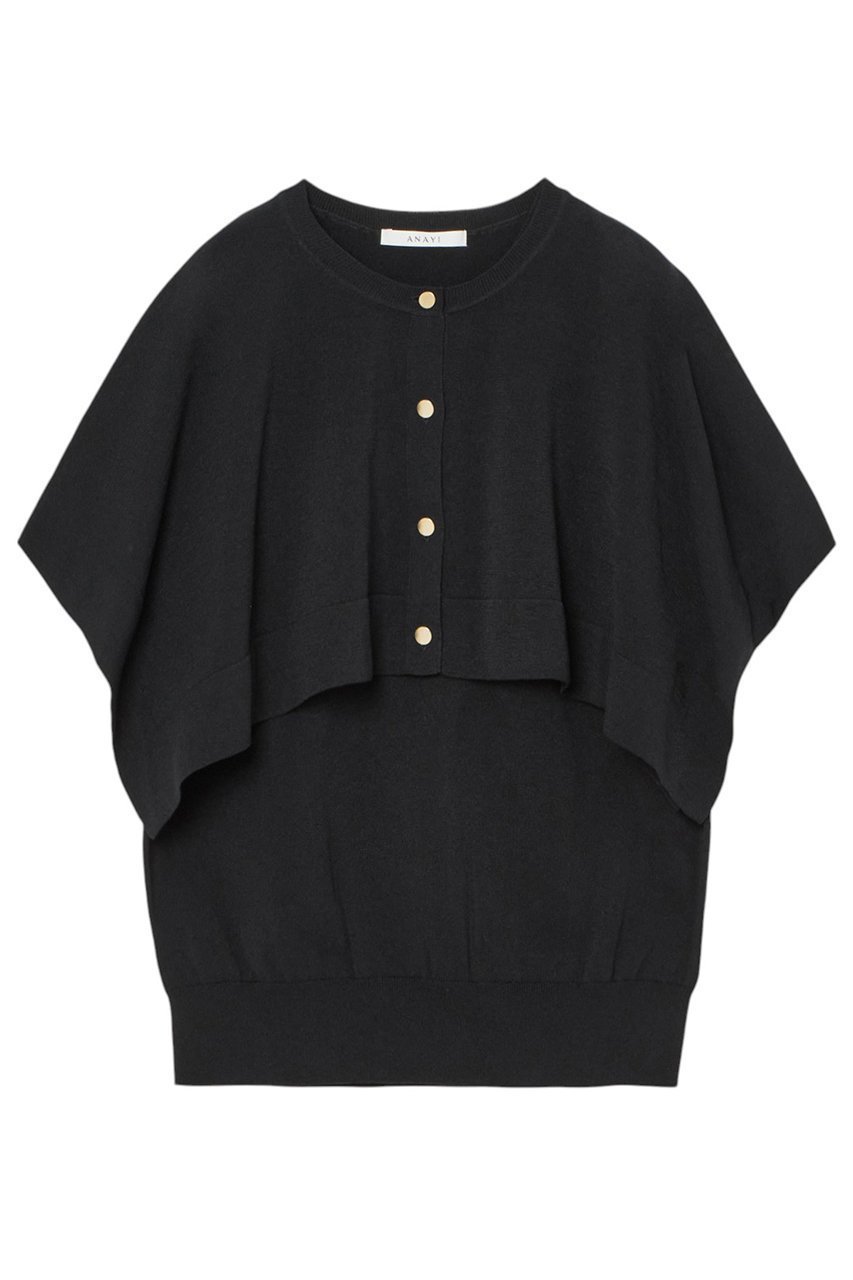 【アナイ/ANAYI】のコットンナイロンサマーツイン インテリア・キッズ・メンズ・レディースファッション・服の通販 founy(ファニー) 　ファッション　Fashion　レディースファッション　Fashion for Women　トップス・カットソー　Cut & Sew Tops　ニット　Knit Tops & Sweaters　カジュアルプルオーバー・ニットトップス　Pullovers & Knit Tops / Casual Pullovers　おすすめ　Recommended / Our Picks　アメリカン　American Style　アンサンブル　Ensemble Set　スクエア　Square, Square Shape　スリーブ　Sleeve, Long Sleeve / Short Sleeve　ボレロ　Bolero, Short Cardigan　再入荷　Restock / Back in Stock　ブラック|ID: prp329100004433110 ipo3291000000035053418