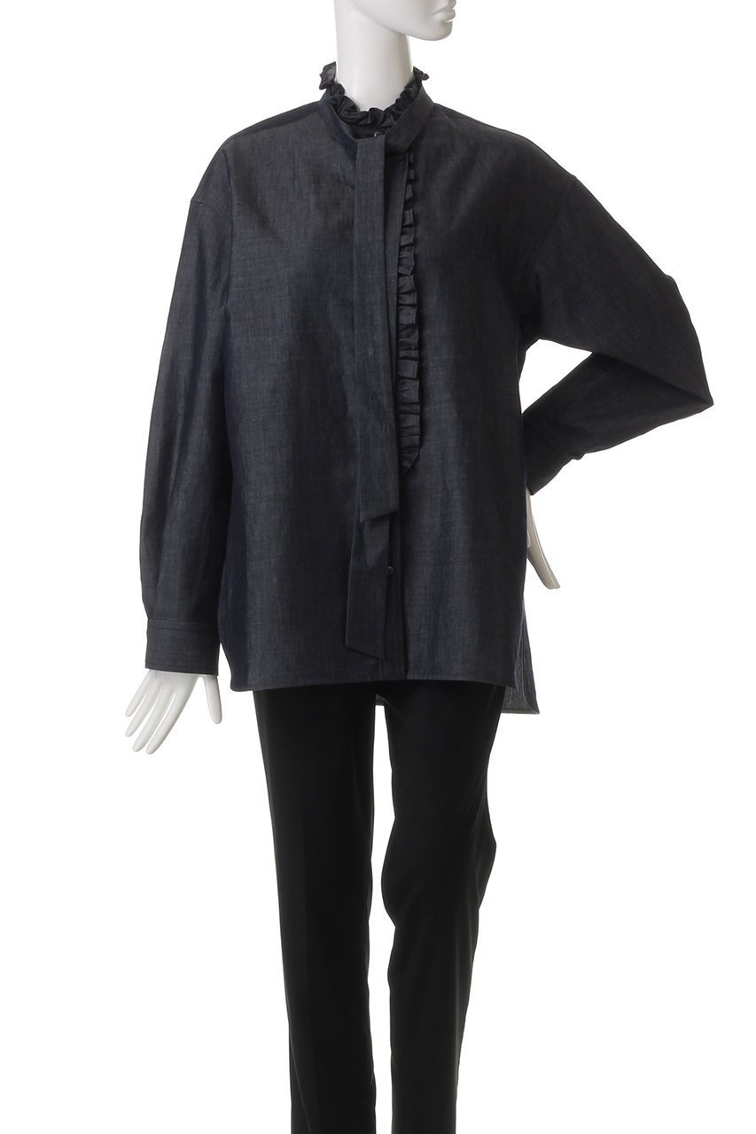 【デパリエ/DEPAREILLE】のデニムボウシャツ 人気、トレンドファッション・服の通販 founy(ファニー) ファッション Fashion レディースファッション Fashion for Women トップス・カットソー Cut & Sew Tops シャツ・ブラウス・オフィスカジュアル Elegant Blouses & Button-Ups スリーブ Sleeve, Long Sleeve / Short Sleeve デニム Denim, Jeans Material フェミニン Feminine, Girly フリル Frill, Ruffle フロント Front, Front Design リラックス Relax, Relaxed Fit ロング Long, Long-Length エレガント 上品 Elegant other-2|ID: prp329100004433116 ipo3291000000032847140
