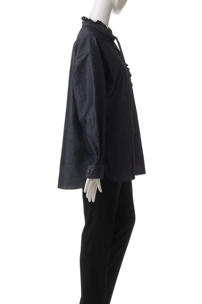 【デパリエ/DEPAREILLE】のデニムボウシャツ 人気、トレンドファッション・服の通販 founy(ファニー) ファッション Fashion レディースファッション Fashion for Women トップス・カットソー Cut & Sew Tops シャツ・ブラウス・オフィスカジュアル Elegant Blouses & Button-Ups スリーブ Sleeve, Long Sleeve / Short Sleeve デニム Denim, Jeans Material フェミニン Feminine, Girly フリル Frill, Ruffle フロント Front, Front Design リラックス Relax, Relaxed Fit ロング Long, Long-Length エレガント 上品 Elegant other-3|ID: prp329100004433116 ipo3291000000032847147