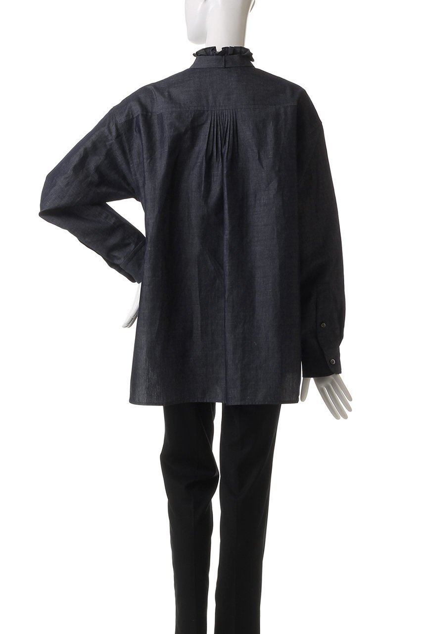 【デパリエ/DEPAREILLE】のデニムボウシャツ 人気、トレンドファッション・服の通販 founy(ファニー) ファッション Fashion レディースファッション Fashion for Women トップス・カットソー Cut & Sew Tops シャツ・ブラウス・オフィスカジュアル Elegant Blouses & Button-Ups スリーブ Sleeve, Long Sleeve / Short Sleeve デニム Denim, Jeans Material フェミニン Feminine, Girly フリル Frill, Ruffle フロント Front, Front Design リラックス Relax, Relaxed Fit ロング Long, Long-Length エレガント 上品 Elegant other-4|ID: prp329100004433116 ipo3291000000032847153