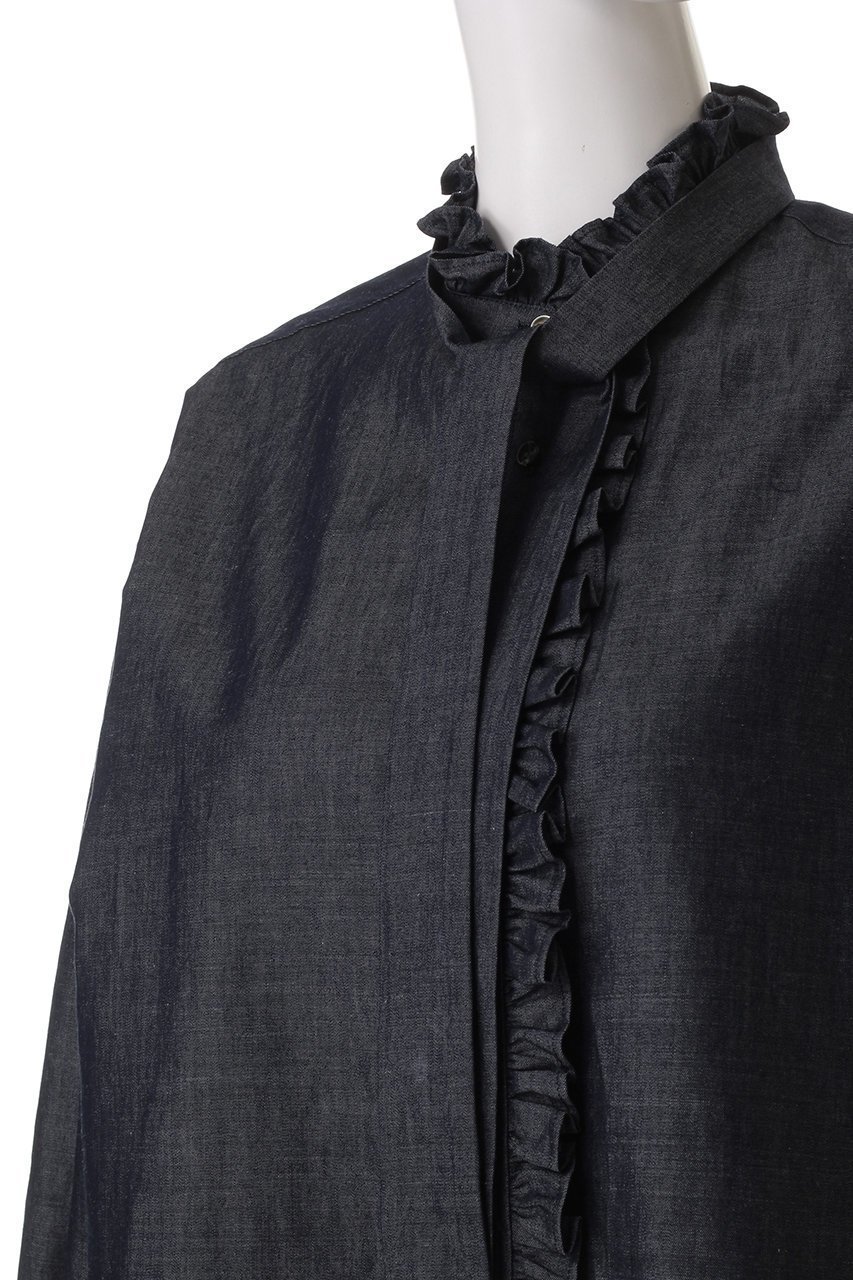【デパリエ/DEPAREILLE】のデニムボウシャツ 人気、トレンドファッション・服の通販 founy(ファニー) ファッション Fashion レディースファッション Fashion for Women トップス・カットソー Cut & Sew Tops シャツ・ブラウス・オフィスカジュアル Elegant Blouses & Button-Ups スリーブ Sleeve, Long Sleeve / Short Sleeve デニム Denim, Jeans Material フェミニン Feminine, Girly フリル Frill, Ruffle フロント Front, Front Design リラックス Relax, Relaxed Fit ロング Long, Long-Length エレガント 上品 Elegant other-5|ID: prp329100004433116 ipo3291000000032847160
