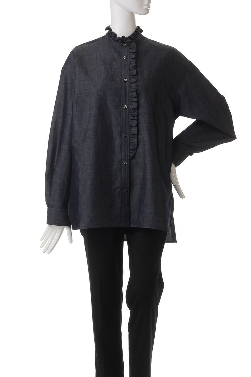 【デパリエ/DEPAREILLE】のデニムボウシャツ 人気、トレンドファッション・服の通販 founy(ファニー) ファッション Fashion レディースファッション Fashion for Women トップス・カットソー Cut & Sew Tops シャツ・ブラウス・オフィスカジュアル Elegant Blouses & Button-Ups スリーブ Sleeve, Long Sleeve / Short Sleeve デニム Denim, Jeans Material フェミニン Feminine, Girly フリル Frill, Ruffle フロント Front, Front Design リラックス Relax, Relaxed Fit ロング Long, Long-Length エレガント 上品 Elegant other-6|ID: prp329100004433116 ipo3291000000032847167