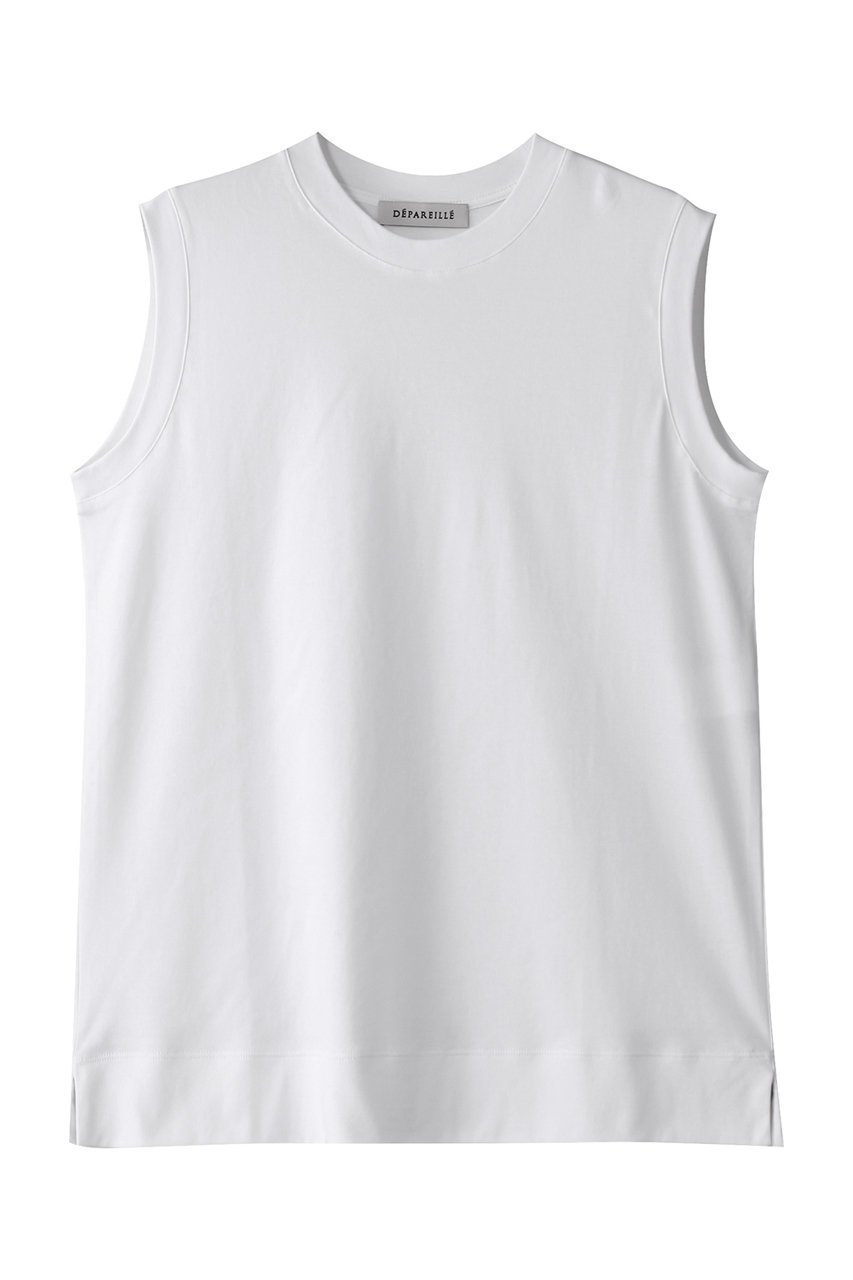 【デパリエ/DEPAREILLE】のスムースノースリーブTシャツ インテリア・キッズ・メンズ・レディースファッション・服の通販 founy(ファニー) 　ファッション　Fashion　レディースファッション　Fashion for Women　トップス・カットソー　Cut & Sew Tops　キャミソール&ノースリーブ　Camisoles & Sleeveless Tops　シャツ・ブラウス・オフィスカジュアル　Elegant Blouses & Button-Ups　ロングTシャツ・Tシャツ　Longline T-Shirts & Tees　カットソー・ベーシックTシャツ　Cut-and-Sewn Tops / Stretch Tees & Basics　なめらか　Smooth, Silky Texture　インナー　Innerwear　カーディガン　Cardigan, Knitwear　キャミソール　Camisole, Spaghetti Strap Top　コンパクト　Compact, Small Size　シンプル　Simple, Minimal　ジャケット　Jacket, Outerwear　タンク　Tank Top, Sleeveless Top　ノースリーブ　Sleeveless, No-Sleeve　ベーシック　Basic, Essential　再入荷　Restock / Back in Stock　オフホワイト|ID: prp329100004433118 ipo3291000000032866726