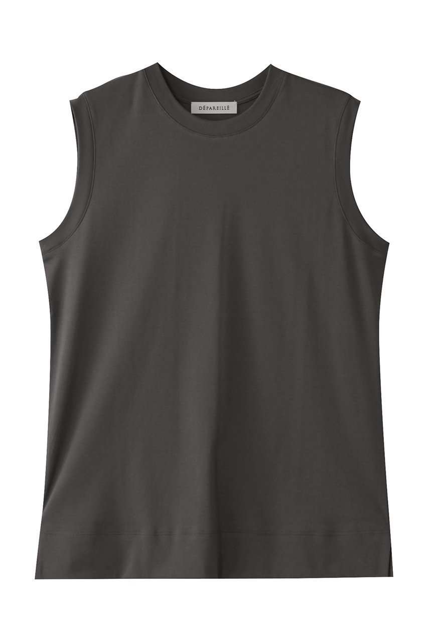 【デパリエ/DEPAREILLE】のスムースノースリーブTシャツ インテリア・キッズ・メンズ・レディースファッション・服の通販 founy(ファニー) 　ファッション　Fashion　レディースファッション　Fashion for Women　トップス・カットソー　Cut & Sew Tops　キャミソール&ノースリーブ　Camisoles & Sleeveless Tops　シャツ・ブラウス・オフィスカジュアル　Elegant Blouses & Button-Ups　ロングTシャツ・Tシャツ　Longline T-Shirts & Tees　カットソー・ベーシックTシャツ　Cut-and-Sewn Tops / Stretch Tees & Basics　なめらか　Smooth, Silky Texture　インナー　Innerwear　カーディガン　Cardigan, Knitwear　キャミソール　Camisole, Spaghetti Strap Top　コンパクト　Compact, Small Size　シンプル　Simple, Minimal　ジャケット　Jacket, Outerwear　タンク　Tank Top, Sleeveless Top　ノースリーブ　Sleeveless, No-Sleeve　ベーシック　Basic, Essential　再入荷　Restock / Back in Stock　チャコールグレー|ID: prp329100004433118 ipo3291000000032866738