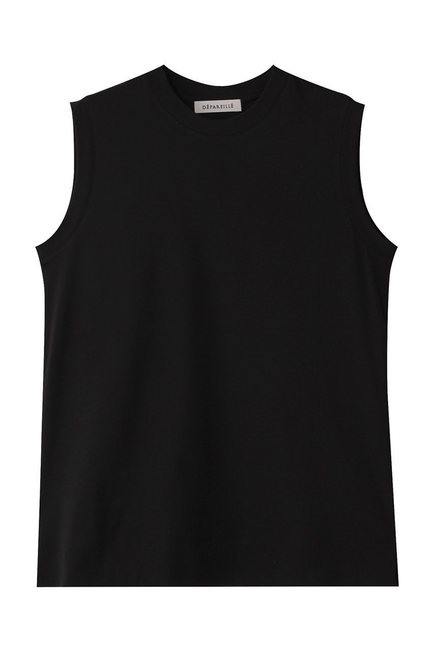 【デパリエ/DEPAREILLE】のスムースノースリーブTシャツ インテリア・キッズ・メンズ・レディースファッション・服の通販 founy(ファニー) 　ファッション　Fashion　レディースファッション　Fashion for Women　トップス・カットソー　Cut & Sew Tops　キャミソール&ノースリーブ　Camisoles & Sleeveless Tops　シャツ・ブラウス・オフィスカジュアル　Elegant Blouses & Button-Ups　ロングTシャツ・Tシャツ　Longline T-Shirts & Tees　カットソー・ベーシックTシャツ　Cut-and-Sewn Tops / Stretch Tees & Basics　なめらか　Smooth, Silky Texture　インナー　Innerwear　カーディガン　Cardigan, Knitwear　キャミソール　Camisole, Spaghetti Strap Top　コンパクト　Compact, Small Size　シンプル　Simple, Minimal　ジャケット　Jacket, Outerwear　タンク　Tank Top, Sleeveless Top　ノースリーブ　Sleeveless, No-Sleeve　ベーシック　Basic, Essential　再入荷　Restock / Back in Stock　ブラック|ID: prp329100004433118 ipo3291000000032866744