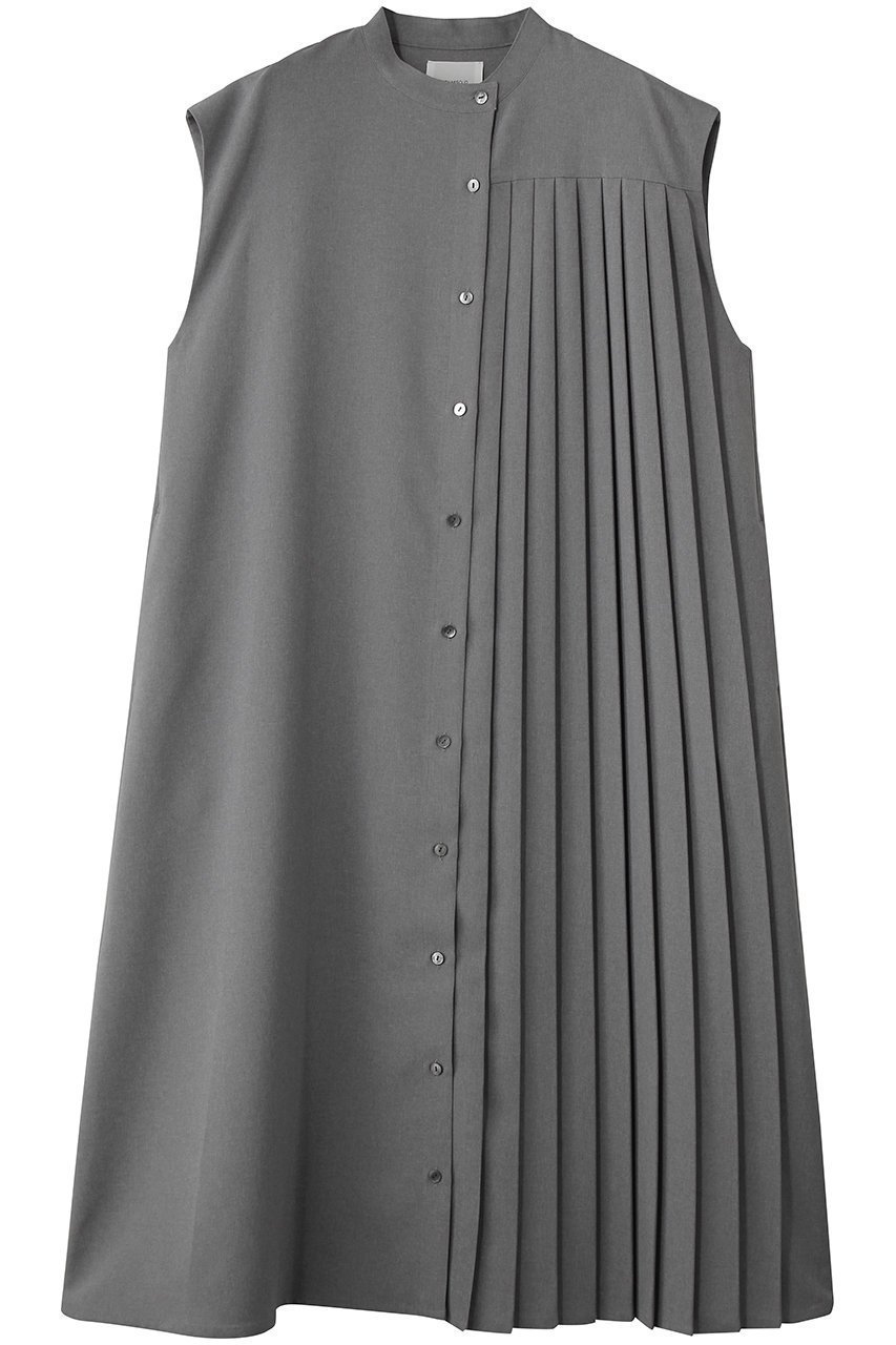 【ミディウミソリッド/MIDIUMISOLID】のasymmetry pleats N/S OP.S ワンピース インテリア・キッズ・メンズ・レディースファッション・服の通販 founy(ファニー) 　ファッション　Fashion　レディースファッション　Fashion for Women　ワンピース　Dresses　チュニック　Tunic Tops & Dresses　2026年　2026　なめらか　Smooth, Silky Texture　アシンメトリー　Asymmetrical Style　オケージョン　Occasion Wear　シンプル　Simple, Minimal　スリーブ　Sleeve, Long Sleeve / Short Sleeve　チュニック　Tunic, Long Top　ノースリーブ　Sleeveless, No-Sleeve　フレンチ　French, French Style　プリーツ　Pleats, Pleated　ロング　Long, Long-Length　エレガント 上品　Elegant　夏　Summer　春　Spring　S/S・春夏　SS, Spring/Summer, Warm Season　l.gray|ID: prp329100004433120 ipo3291000000035977587