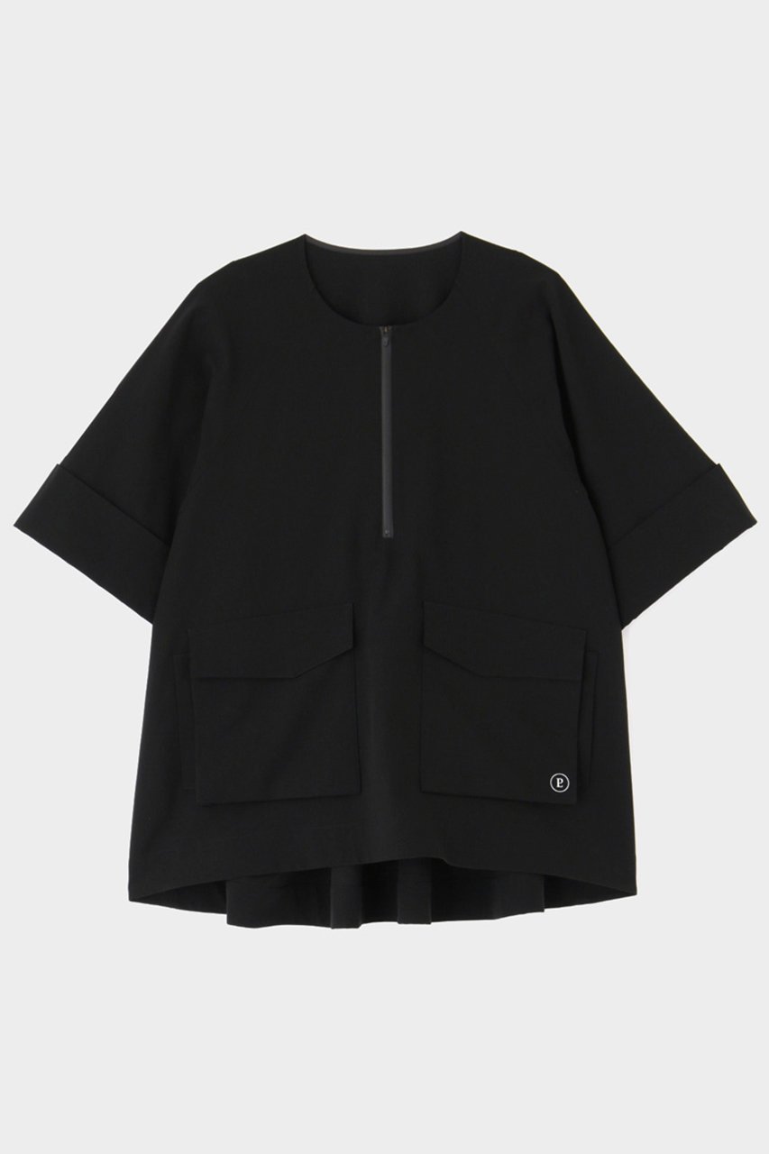 【ル フィル/LE PHIL】の【LE PHIL SPORTS】CooLDoTsミニリップストップブラウス インテリア・キッズ・メンズ・レディースファッション・服の通販 founy(ファニー) 　ファッション　Fashion　レディースファッション　Fashion for Women　トップス・カットソー　Cut & Sew Tops　シャツ・ブラウス・オフィスカジュアル　Elegant Blouses & Button-Ups　カッティング　Cutting Detail　ショート　Short, Short Length　ストレッチ　Stretch, Stretchy Fabric　スポーツ　Sports, Activewear　スリーブ　Sleeve, Long Sleeve / Short Sleeve　センター　Center, Center Line　フロント　Front, Front Design　ポケット　Pocket, Pocket Detail　ワーク　Workwear, Utility Style　ブラック|ID: prp329100004433127 ipo3291000000032809858
