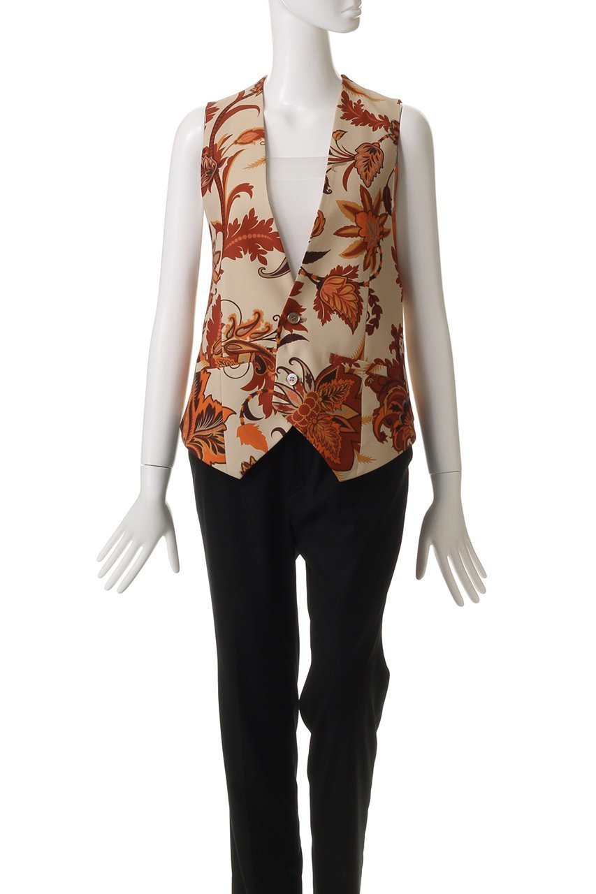【ヒューエルミュージアム/hueLe Museum】の【STUMBLY】Printed Narrow ilhouette Gilet 人気、トレンドファッション・服の通販 founy(ファニー) 　ファッション　Fashion　レディースファッション　Fashion for Women　アウター　Coat / Outerwear Collection　レディースジャケット・軽アウター　Jackets　エレガント 上品　Elegant　カッティング　Cutting Detail　クラシカル　Classical, Vintage-Inspired　ジャケット　Jacket, Outerwear　スタイリッシュ　Stylish, Fashionable　プリント　Print, Printed Pattern　ベスト　Vest, Waistcoat　other-2|ID: prp329100004433128 ipo3291000000032967382