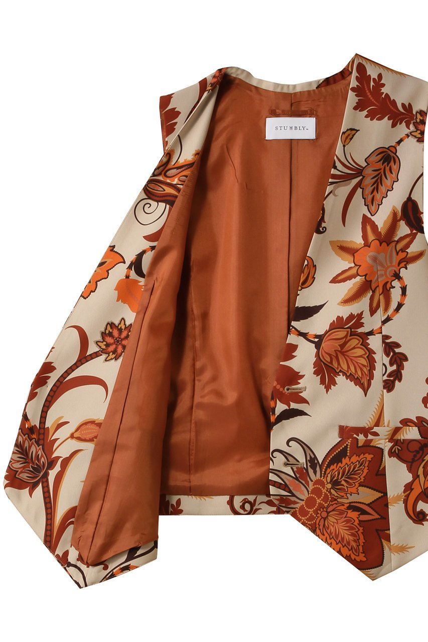 【ヒューエルミュージアム/hueLe Museum】の【STUMBLY】Printed Narrow ilhouette Gilet 人気、トレンドファッション・服の通販 founy(ファニー) 　ファッション　Fashion　レディースファッション　Fashion for Women　アウター　Coat / Outerwear Collection　レディースジャケット・軽アウター　Jackets　エレガント 上品　Elegant　カッティング　Cutting Detail　クラシカル　Classical, Vintage-Inspired　ジャケット　Jacket, Outerwear　スタイリッシュ　Stylish, Fashionable　プリント　Print, Printed Pattern　ベスト　Vest, Waistcoat　other-6|ID: prp329100004433128 ipo3291000000032967390