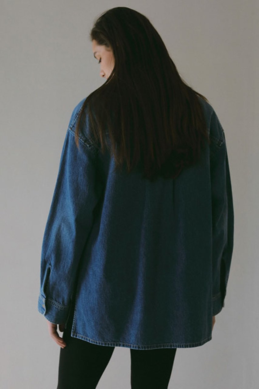 【エトレトウキョウ/ETRE TOKYO】のオープンカラーオーバーサイズデニムシャツ 人気、トレンドファッション・服の通販 founy(ファニー) 　ファッション　Fashion　レディースファッション　WOMEN　トップス・カットソー　Tops/Tshirt　シャツ/ブラウス　Shirts/Blouses　おすすめ　Recommend　インナー　Inner　コンパクト　Compact　ショルダー　Shoulder　スリーブ　Sleeve　デニム　Denim　ドロップ　Drop　フロント　Front　ポケット　Pocket　ロング　Long　other-2|ID: prp329100004434677 ipo3291000000031257643