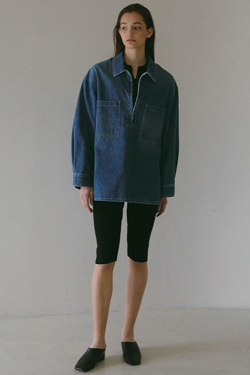 【エトレトウキョウ/ETRE TOKYO】のオープンカラーオーバーサイズデニムシャツ 人気、トレンドファッション・服の通販 founy(ファニー) 　ファッション　Fashion　レディースファッション　WOMEN　トップス・カットソー　Tops/Tshirt　シャツ/ブラウス　Shirts/Blouses　おすすめ　Recommend　インナー　Inner　コンパクト　Compact　ショルダー　Shoulder　スリーブ　Sleeve　デニム　Denim　ドロップ　Drop　フロント　Front　ポケット　Pocket　ロング　Long　other-3|ID: prp329100004434677 ipo3291000000031257644