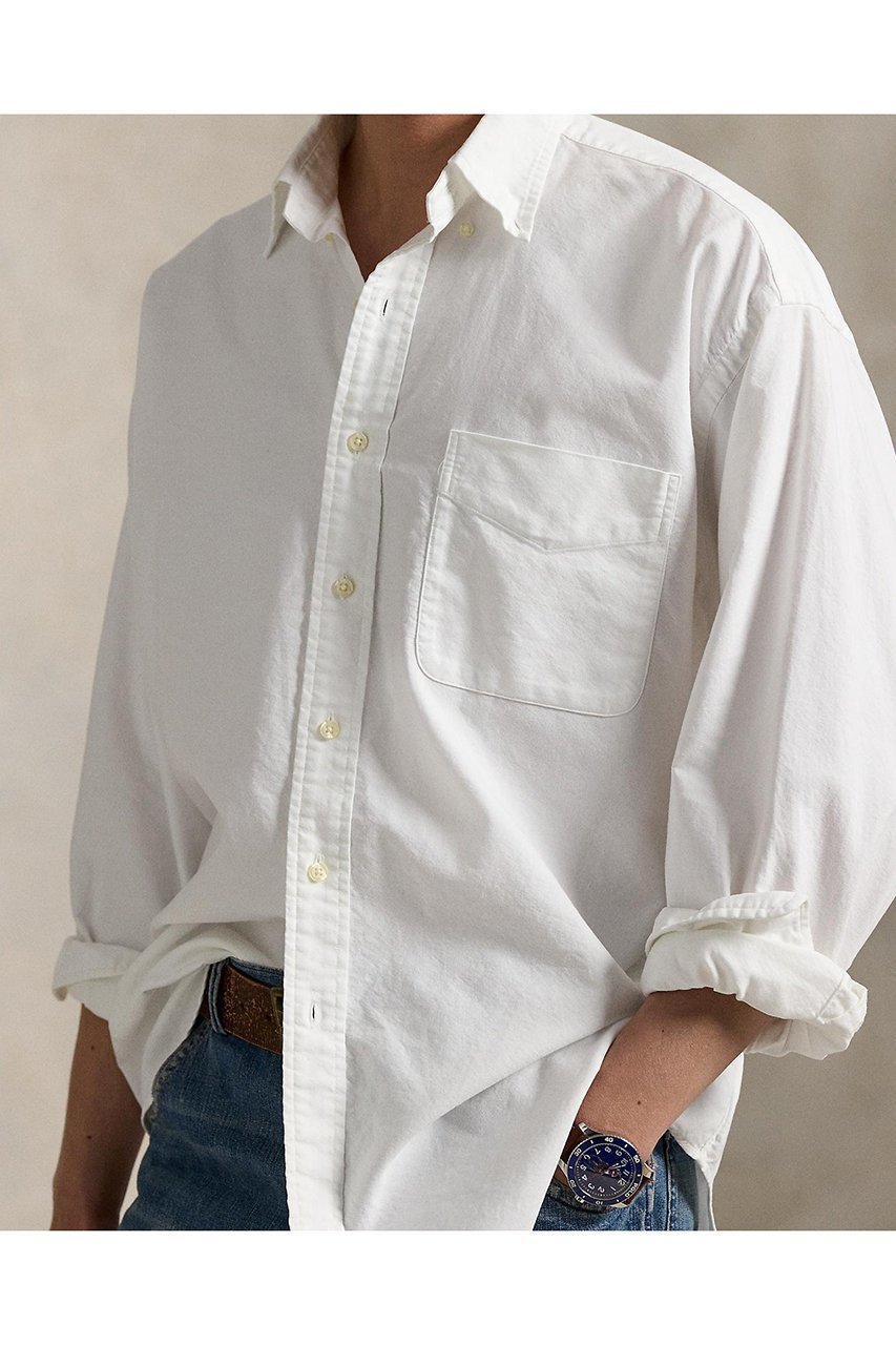 【ラルフローレン/RALPH LAUREN / MEN】の【MEN】【POLO RALPH LAUREN】オーガニック コットン ビッグ シャツ 人気、トレンドファッション・服の通販 founy(ファニー) ファッション Fashion メンズファッション Fashion for Men ウォッシュ Washed Finish オーガニック Organic Cotton カフス Cuff Design スリーブ Sleeve, Long Sleeve / Short Sleeve 長袖 Long Sleeve, Full Sleeve パッチ Patch, Appliqué ビッグ Big, Oversized フィット Fit, Slim Fit プリーツ Pleats, Pleated ボックス Boxy, Box Shape ポケット Pocket, Pocket Detail リラックス Relax, Relaxed Fit ロング Long, Long-Length other-5|ID: prp329100004434687 ipo3291000000035895305