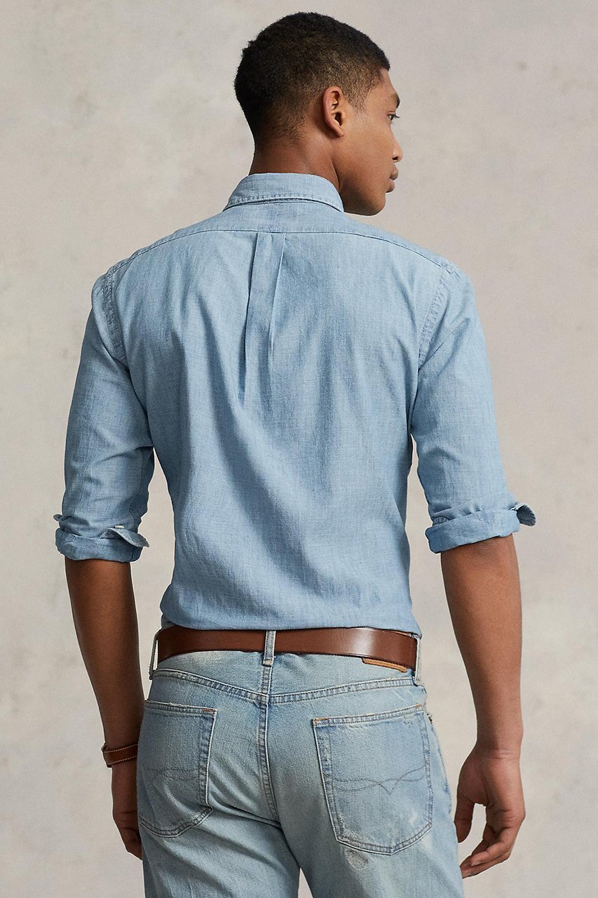 【ラルフローレン/RALPH LAUREN / MEN】の【MEN】【POLO RALPH LAUREN】カスタムフィット シャンブレー シャツ 人気、トレンドファッション・服の通販 founy(ファニー) 　ファッション　Fashion　メンズファッション　MEN　おすすめ　Recommend　クラシック　Classic　シャンブレー　Chambray　ジャケット　Jacket　スリム　Slim　スリーブ　Sleeve　デニム　Denim　フィット　Fit　ヨーク　Yoke　ロング　Long　エレガント 上品　Elegant　長袖　Long Sleeve　other-4|ID: prp329100004434688 ipo3291000000031257660