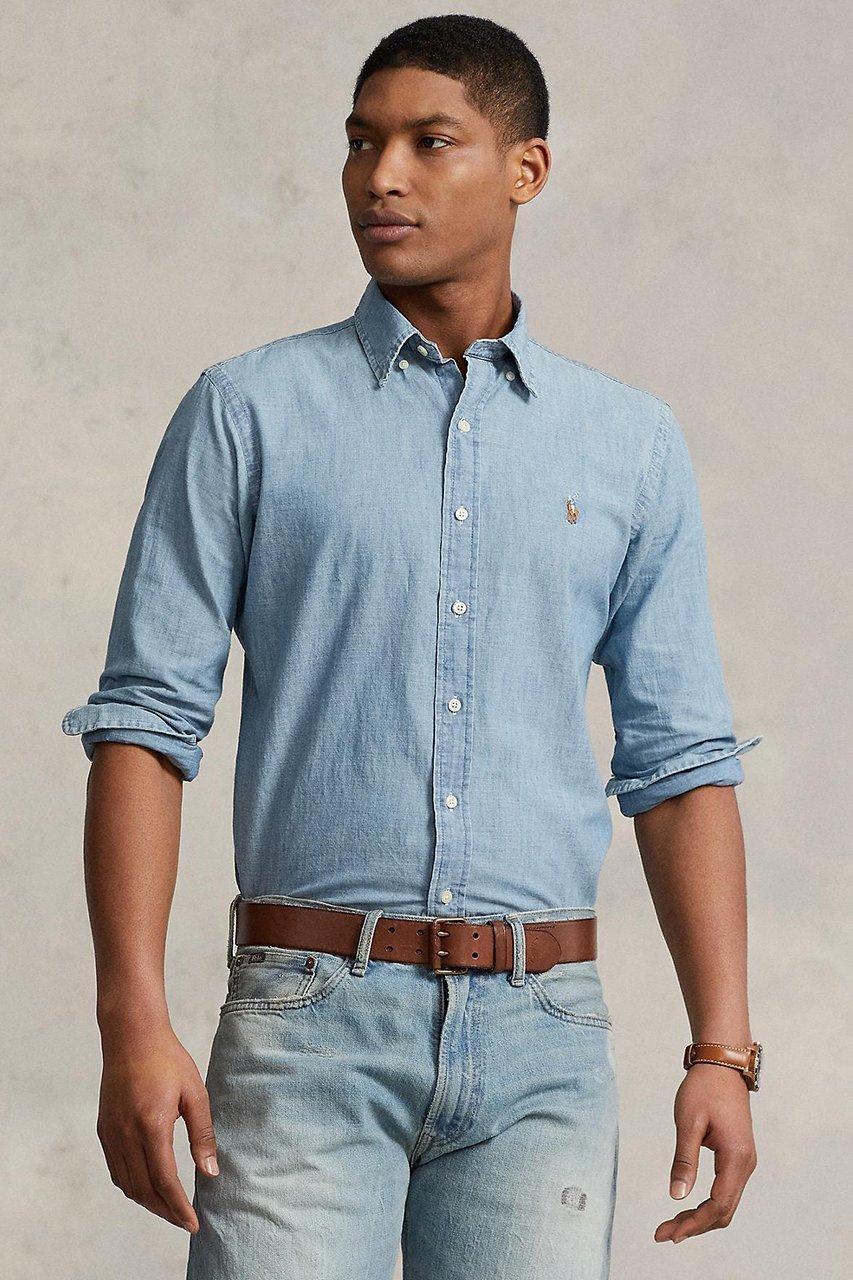 【ラルフローレン/RALPH LAUREN / MEN】の【MEN】【POLO RALPH LAUREN】カスタムフィット シャンブレー シャツ 人気、トレンドファッション・服の通販 founy(ファニー) 　ファッション　Fashion　メンズファッション　MEN　おすすめ　Recommend　クラシック　Classic　シャンブレー　Chambray　ジャケット　Jacket　スリム　Slim　スリーブ　Sleeve　デニム　Denim　フィット　Fit　ヨーク　Yoke　ロング　Long　エレガント 上品　Elegant　長袖　Long Sleeve　other-5|ID: prp329100004434688 ipo3291000000031326514