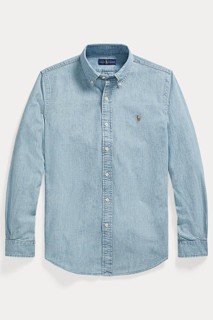 【ラルフローレン/RALPH LAUREN / MEN】の【MEN】【POLO RALPH LAUREN】カスタムフィット シャンブレー シャツ インテリア・キッズ・メンズ・レディースファッション・服の通販 founy(ファニー) 　ファッション　Fashion　メンズファッション　Fashion for Men　おすすめ　Recommended / Our Picks　クラシック　Classic, Timeless Style　シャンブレー　Chambray, Denim-Like Fabric　ジャケット　Jacket, Outerwear　スリム　Slim, Slim Fit　スリーブ　Sleeve, Long Sleeve / Short Sleeve　デニム　Denim, Jeans Material　フィット　Fit, Slim Fit　ヨーク　Yoke, Yoke Design　ロング　Long, Long-Length　エレガント 上品　Elegant　長袖　Long Sleeve, Full Sleeve　ライトブルー|ID: prp329100004434688 ipo3291000000032851135