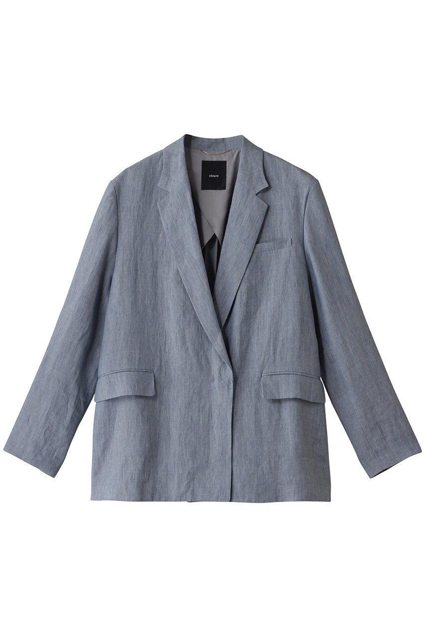 【エブール/ebure】のライトピュアリネン ボタンレスジャケット インテリア・キッズ・メンズ・レディースファッション・服の通販 founy(ファニー) 　ファッション　Fashion　レディースファッション　Fashion for Women　アウター　Coat / Outerwear Collection　レディースジャケット・軽アウター　Jackets　おすすめ　Recommended / Our Picks　ジャケット　Jacket, Outerwear　マニッシュ　Mannish, Boyish　リネン　Linen, Linen Fabric　エレガント 上品　Elegant　ライトブルー|ID: prp329100004434700 ipo3291000000032813135
