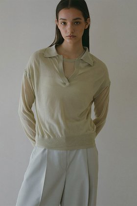 【エトレトウキョウ/ETRE TOKYO】 シアーポロニットプルオーバー人気、トレンドファッション・服の通販 founy(ファニー) ファッション Fashion レディースファッション Fashion for Women トップス・カットソー Cut & Sew Tops ニット Knit Tops & Sweaters カジュアルプルオーバー・ニットトップス Pullovers & Knit Tops / Casual Pullovers おすすめ Recommended / Our Picks トレンド Trend, Trending Now エレガント 上品 Elegant 今季 This Season, Current Season |ID:prp329100004434703