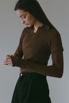 【エトレトウキョウ/ETRE TOKYO】のハーフスリーブシアーニットプルオーバー ブラウン|ID: prp329100004434704 ipo3291000000034957182