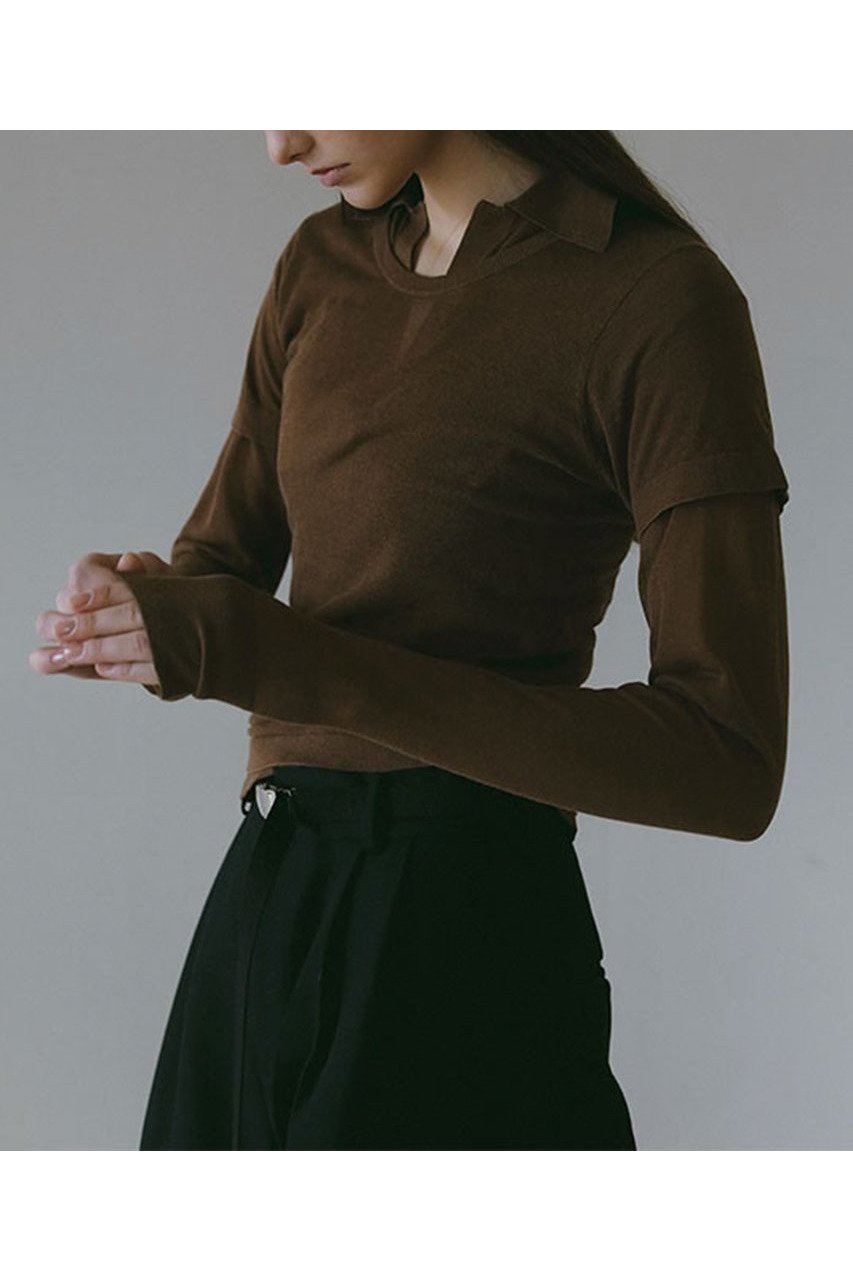 【エトレトウキョウ/ETRE TOKYO】のハーフスリーブシアーニットプルオーバー インテリア・キッズ・メンズ・レディースファッション・服の通販 founy(ファニー) 　ファッション　Fashion　レディースファッション　Fashion for Women　トップス・カットソー　Cut & Sew Tops　ニット　Knit Tops & Sweaters　カジュアルプルオーバー・ニットトップス　Pullovers & Knit Tops / Casual Pullovers　おすすめ　Recommended / Our Picks　インナー　Innerwear　シンプル　Simple, Minimal　フィット　Fit, Slim Fit　今季　This Season, Current Season　ブラウン|ID: prp329100004434704 ipo3291000000034957182