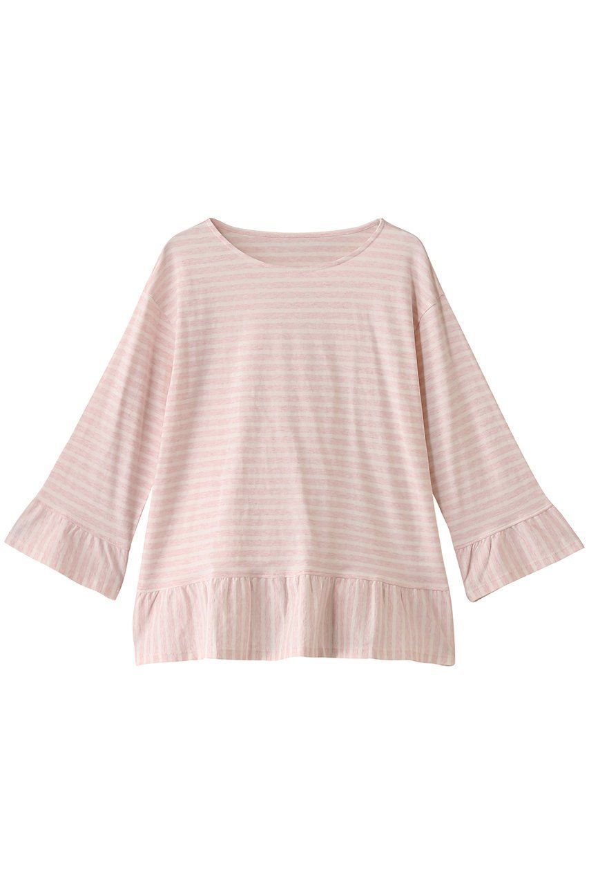 【キッドブルー/KID BLUE】の25コンビボーダー天竺トップス 人気、トレンドファッション・服の通販 founy(ファニー) 　ファッション　Fashion　レディースファッション　WOMEN　トップス・カットソー　Tops/Tshirt　コンビ　Combination　スリーブ　Sleeve　パジャマ　Pajamas　フリル　Frills　ボーダー　Border　ロング　Long　 other-1|ID: prp329100004434706 ipo3291000000030979159