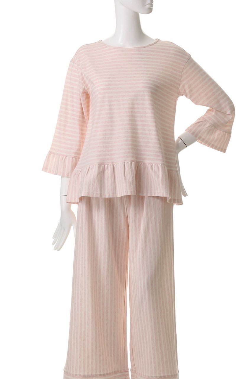 【キッドブルー/KID BLUE】の25コンビボーダー天竺トップス 人気、トレンドファッション・服の通販 founy(ファニー) 　ファッション　Fashion　レディースファッション　WOMEN　トップス・カットソー　Tops/Tshirt　コンビ　Combination　スリーブ　Sleeve　パジャマ　Pajamas　フリル　Frills　ボーダー　Border　ロング　Long　other-2|ID: prp329100004434706 ipo3291000000031257748
