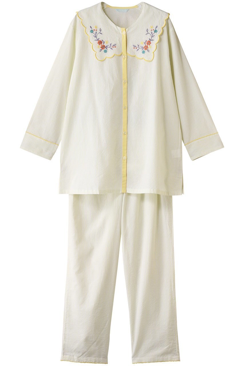 【キッドブルー/KID BLUE】の25ストライプエンブパジャマ 人気、トレンドファッション・服の通販 founy(ファニー) 　ファッション　Fashion　レディースファッション　WOMEN　ストライプ　Stripe　スリーブ　Sleeve　パジャマ　Pajamas　ロング　Long　夏　Summer　春　Spring　S/S・春夏　Ss・Spring/Summer　 other-1|ID: prp329100004434707 ipo3291000000030979162