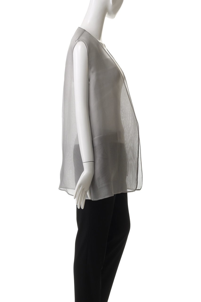 【エブール/ebure】のシルクシアー ジレブラウス 人気、トレンドファッション・服の通販 founy(ファニー) 　ファッション　Fashion　レディースファッション　Fashion for Women　アウター　Coat / Outerwear Collection　トップス・カットソー　Cut & Sew Tops　キャミソール&ノースリーブ　Camisoles & Sleeveless Tops　シャツ・ブラウス・オフィスカジュアル　Elegant Blouses & Button-Ups　ベスト&ジレ / 重ね着スタイル　Vests & Gilets　おすすめ　Recommended / Our Picks　シアー　Sheer, See-Through　シルク　Silk, 100% Silk　ジャケット　Jacket, Outerwear　ノースリーブ　Sleeveless, No-Sleeve　フォルム　Silhouette, Form　other-3|ID: prp329100004434710 ipo3291000000032852191