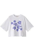 【マルニ/MARNI】のフラワープリントボクシーTシャツ リリーホワイト×ブルー|ID: prp329100004434714 ipo3291000000032865006