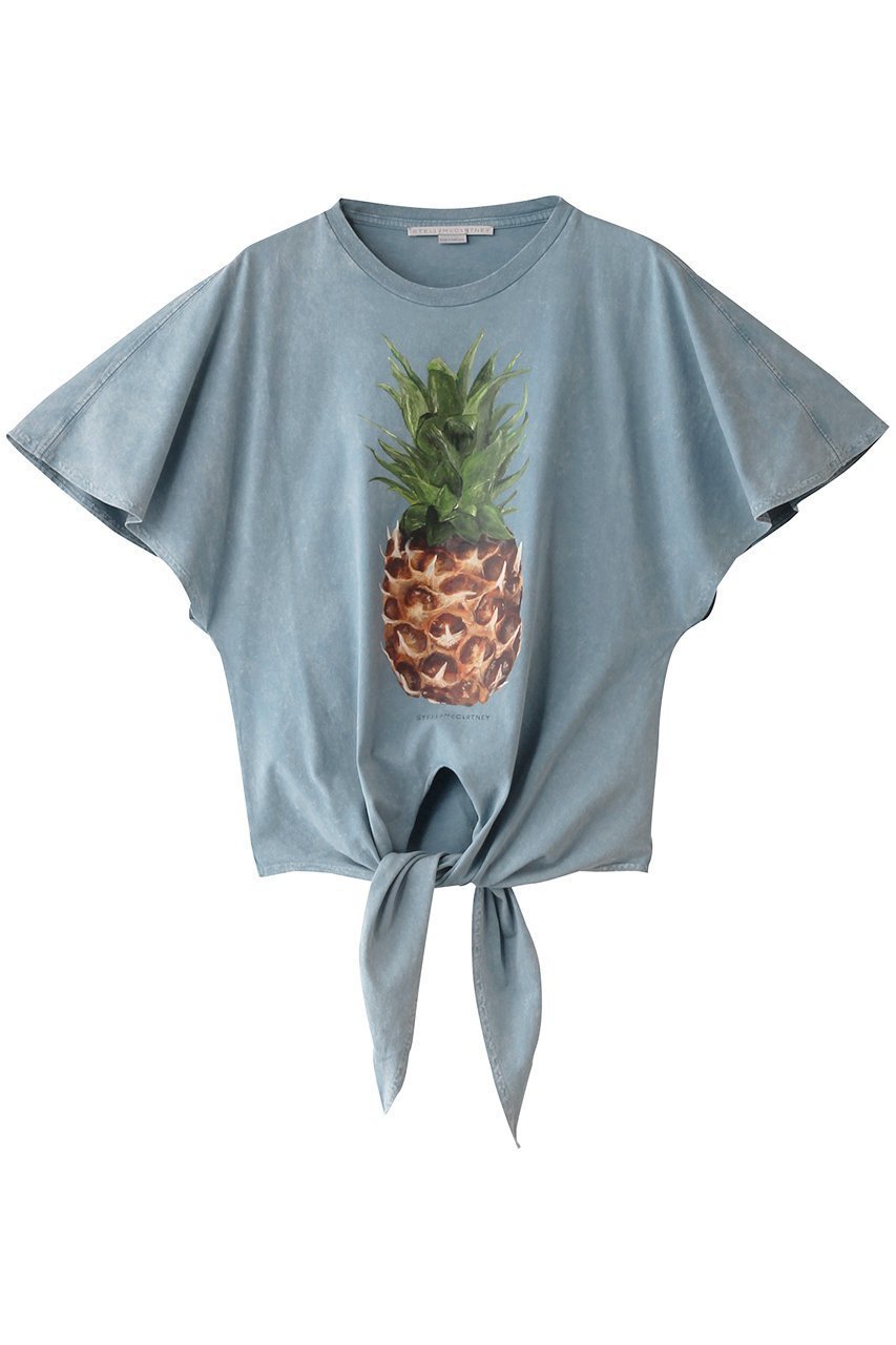 【ステラ マッカートニー/STELLA McCARTNEY】のパイナップルTシャツ インテリア・キッズ・メンズ・レディースファッション・服の通販 founy(ファニー) 　ファッション　Fashion　レディースファッション　Fashion for Women　トップス・カットソー　Cut & Sew Tops　シャツ・ブラウス・オフィスカジュアル　Elegant Blouses & Button-Ups　ロングTシャツ・Tシャツ　Longline T-Shirts & Tees　カットソー・ベーシックTシャツ　Cut-and-Sewn Tops / Stretch Tees & Basics　ショート　Short, Short Length　スリーブ　Sleeve, Long Sleeve / Short Sleeve　デニム　Denim, Jeans Material　フェミニン　Feminine, Girly　フロント　Front, Front Design　プリント　Print, Printed Pattern　ウォッシュドライトブルー|ID: prp329100004434717 ipo3291000000032865045