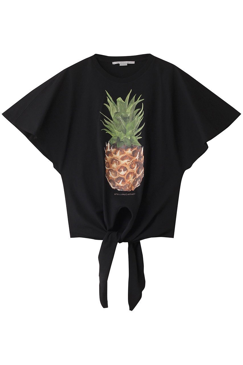 【ステラ マッカートニー/STELLA McCARTNEY】のパイナップルTシャツ インテリア・キッズ・メンズ・レディースファッション・服の通販 founy(ファニー) 　ファッション　Fashion　レディースファッション　Fashion for Women　トップス・カットソー　Cut & Sew Tops　シャツ・ブラウス・オフィスカジュアル　Elegant Blouses & Button-Ups　ロングTシャツ・Tシャツ　Longline T-Shirts & Tees　カットソー・ベーシックTシャツ　Cut-and-Sewn Tops / Stretch Tees & Basics　ショート　Short, Short Length　スリーブ　Sleeve, Long Sleeve / Short Sleeve　デニム　Denim, Jeans Material　フェミニン　Feminine, Girly　フロント　Front, Front Design　プリント　Print, Printed Pattern　ブラック|ID: prp329100004434717 ipo3291000000032865050