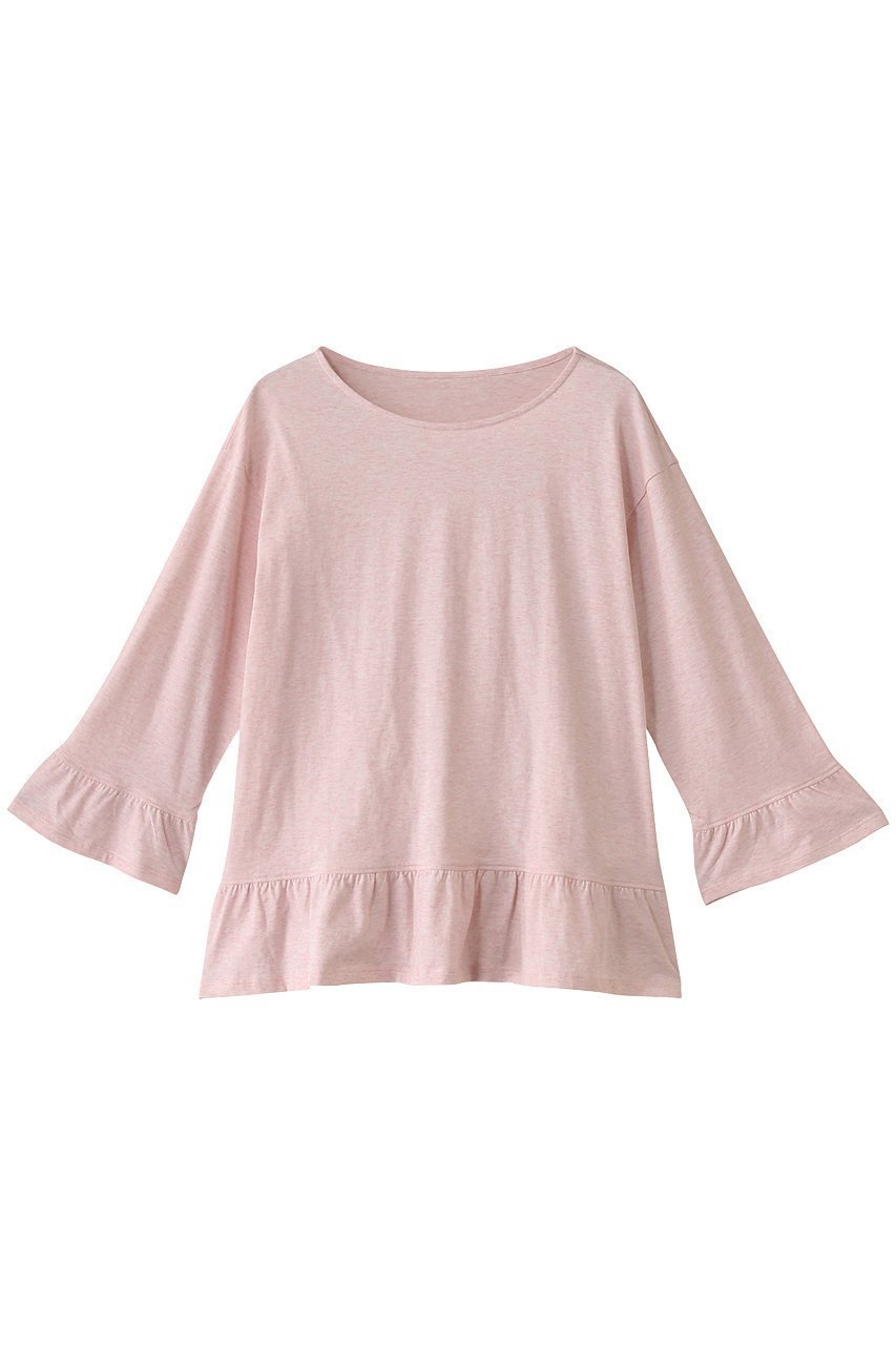 【キッドブルー/KID BLUE】の25トップ天竺トップス インテリア・キッズ・メンズ・レディースファッション・服の通販 founy(ファニー) 　ファッション　Fashion　レディースファッション　Fashion for Women　トップス・カットソー　Cut & Sew Tops　おすすめ　Recommended / Our Picks　スリーブ　Sleeve, Long Sleeve / Short Sleeve　パジャマ　Pajamas, Sleepwear　フェミニン　Feminine, Girly　フリル　Frill, Ruffle　リラックス　Relax, Relaxed Fit　ロング　Long, Long-Length　ピンク|ID: prp329100004434730 ipo3291000000032833842