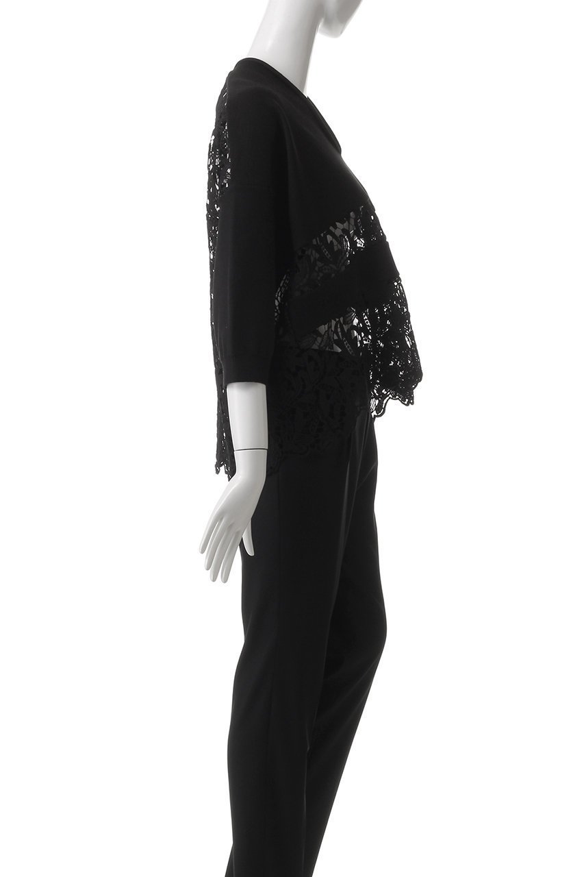 【ルームエイト/Room no.8】の【Room no.8 BLACK】ケミカルレース ドレープトップス 人気、トレンドファッション・服の通販 founy(ファニー) 　ファッション　Fashion　レディースファッション　WOMEN　トップス・カットソー　Tops/Tshirt　シャツ/ブラウス　Shirts/Blouses　ケミカル　Chemical　スリーブ　Sleeve　センター　Center　ドッキング　Docking　フレア　Flare　ボトム　Bottom　レース　Race　ロング　Long　other-3|ID: prp329100004434739 ipo3291000000031604129