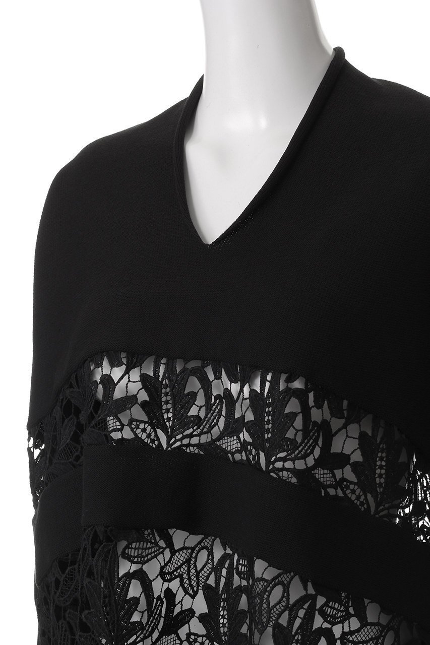 【ルームエイト/Room no.8】の【Room no.8 BLACK】ケミカルレース ドレープトップス 人気、トレンドファッション・服の通販 founy(ファニー) 　ファッション　Fashion　レディースファッション　WOMEN　トップス・カットソー　Tops/Tshirt　シャツ/ブラウス　Shirts/Blouses　ケミカル　Chemical　スリーブ　Sleeve　センター　Center　ドッキング　Docking　フレア　Flare　ボトム　Bottom　レース　Race　ロング　Long　other-5|ID: prp329100004434739 ipo3291000000031604131