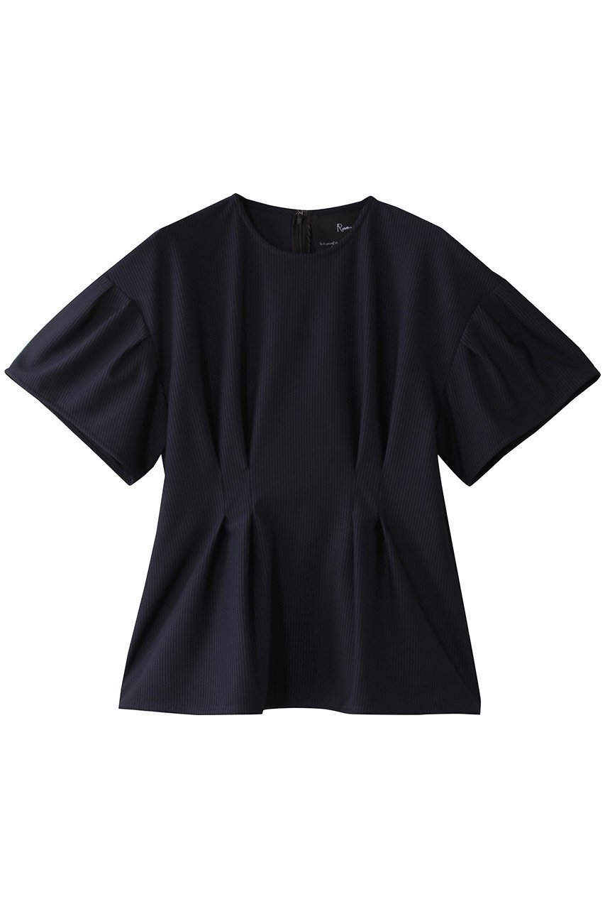 【ルームエイト/Room no.8】の【Room no.8 BLACK】SEERSUCKER タックイン トップス インテリア・キッズ・メンズ・レディースファッション・服の通販 founy(ファニー) 　ファッション　Fashion　レディースファッション　WOMEN　トップス・カットソー　Tops/Tshirt　シャツ/ブラウス　Shirts/Blouses　コルセット　Corset　ショート　Short　シンプル　Simple　スリーブ　Sleeve　バランス　Balance　フェミニン　Feminine　ボトム　Bottom　ワイド　Wide　ネイビー|ID: prp329100004434741 ipo3291000000030979263