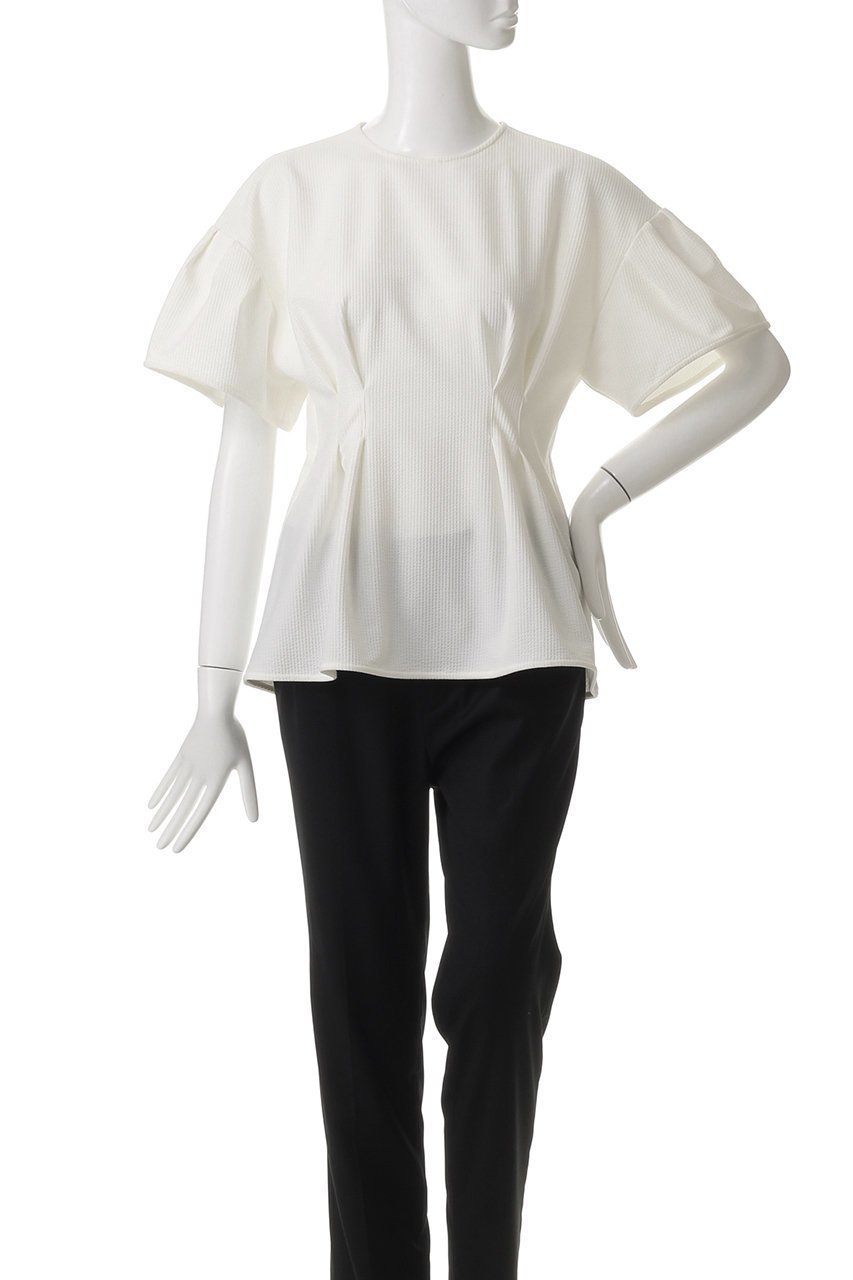 【ルームエイト/Room no.8】の【Room no.8 BLACK】SEERSUCKER タックイン トップス 人気、トレンドファッション・服の通販 founy(ファニー) 　ファッション　Fashion　レディースファッション　Fashion for Women　トップス・カットソー　Cut & Sew Tops　シャツ・ブラウス・オフィスカジュアル　Elegant Blouses & Button-Ups　コルセット　Corset, Bustier　ショート　Short, Short Length　シンプル　Simple, Minimal　スリーブ　Sleeve, Long Sleeve / Short Sleeve　バランス　Balance, Style Balance　フェミニン　Feminine, Girly　ボトム　Bottoms, Lower Wear　ワイド　Wide, Wide Fit　other-2|ID: prp329100004434741 ipo3291000000035690425