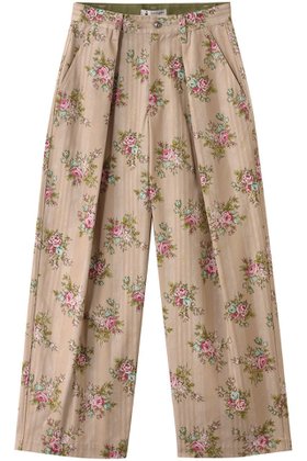 【ルール ロジェット/leur logette】 ビンテージフラワーコットンプリントパンツ人気、トレンドファッション・服の通販 founy(ファニー) ファッション Fashion レディースファッション Fashion for Women パンツ Pants & Trousers ツイル Twist, Twisted Detail フェミニン Feminine, Girly フロント Front, Front Design プリント Print, Printed Pattern ローズ Rose, Rose Motif ヴィンテージ Vintage Style |ID:prp329100004434743
