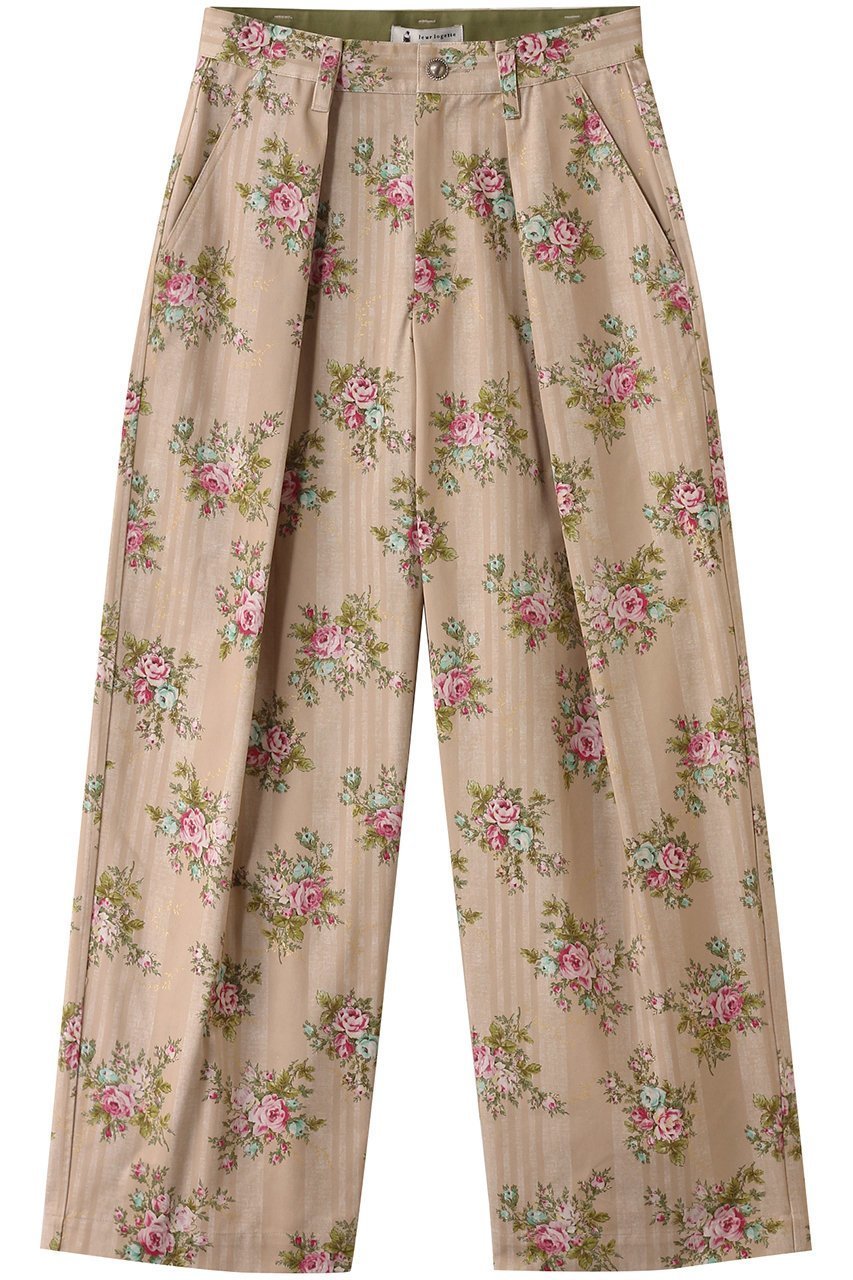 【ルール ロジェット/leur logette】のビンテージフラワーコットンプリントパンツ 人気、トレンドファッション・服の通販 founy(ファニー) 　ファッション　Fashion　レディースファッション　Fashion for Women　パンツ　Pants & Trousers　ツイル　Twist, Twisted Detail　フェミニン　Feminine, Girly　フロント　Front, Front Design　プリント　Print, Printed Pattern　ローズ　Rose, Rose Motif　ヴィンテージ　Vintage Style　 other-1|ID: prp329100004434743 ipo3291000000035418990