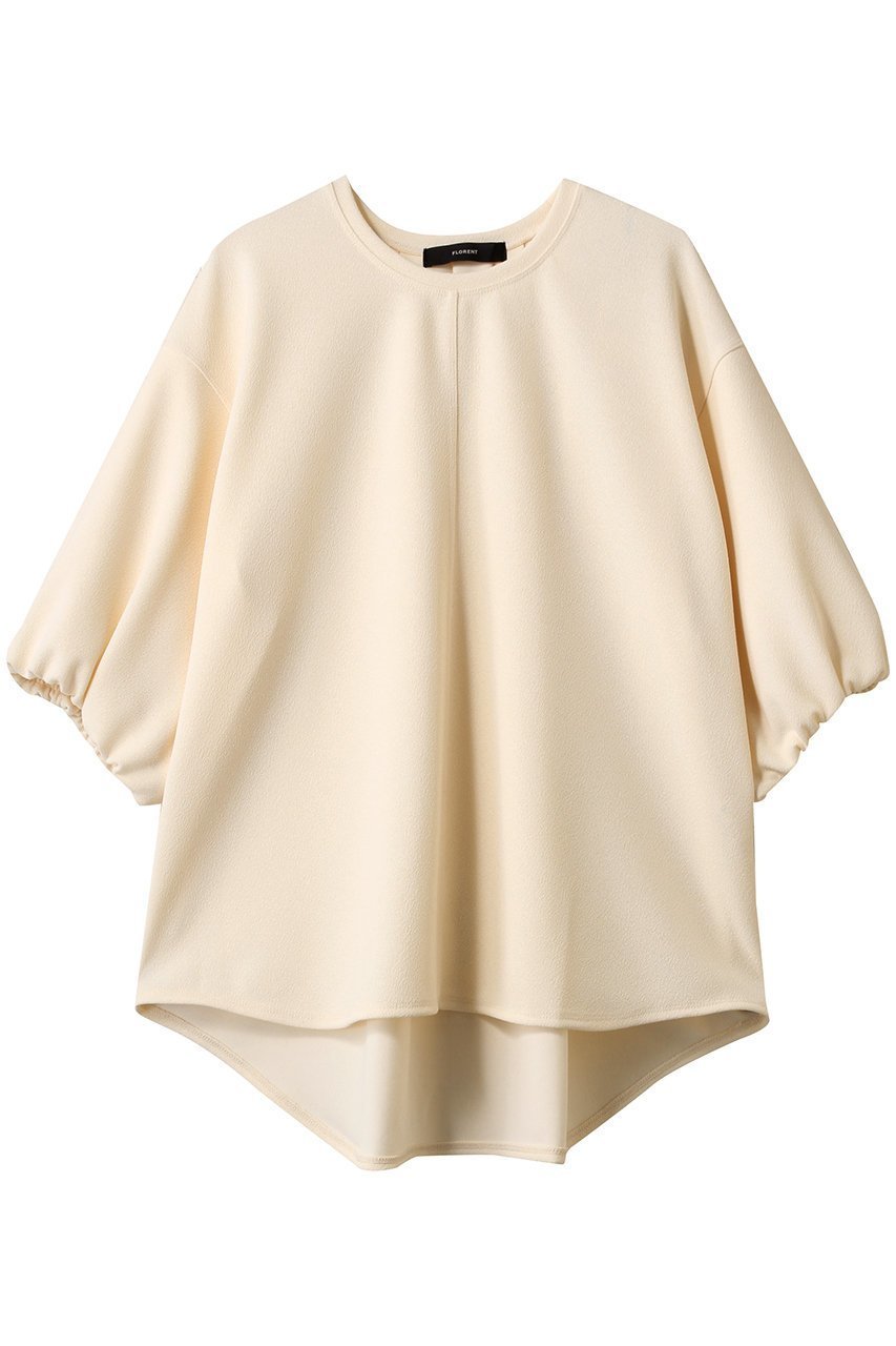 【フローレント/FLORENT】の【ELLE SHOP限定】ジョーゼットジャージ トップス 人気、トレンドファッション・服の通販 founy(ファニー) 　ファッション　Fashion　レディースファッション　Fashion for Women　トップス・カットソー　Cut & Sew Tops　シャツ・ブラウス・オフィスカジュアル　Elegant Blouses & Button-Ups　ロングTシャツ・Tシャツ　Longline T-Shirts & Tees　カットソー・ベーシックTシャツ　Cut-and-Sewn Tops / Stretch Tees & Basics　ギャザー　Gathered, Ruffled　ショート　Short, Short Length　シンプル　Simple, Minimal　スリーブ　Sleeve, Long Sleeve / Short Sleeve　バルーン　Balloon, Balloon Silhouette　 other-1|ID: prp329100004434757 ipo3291000000032796244