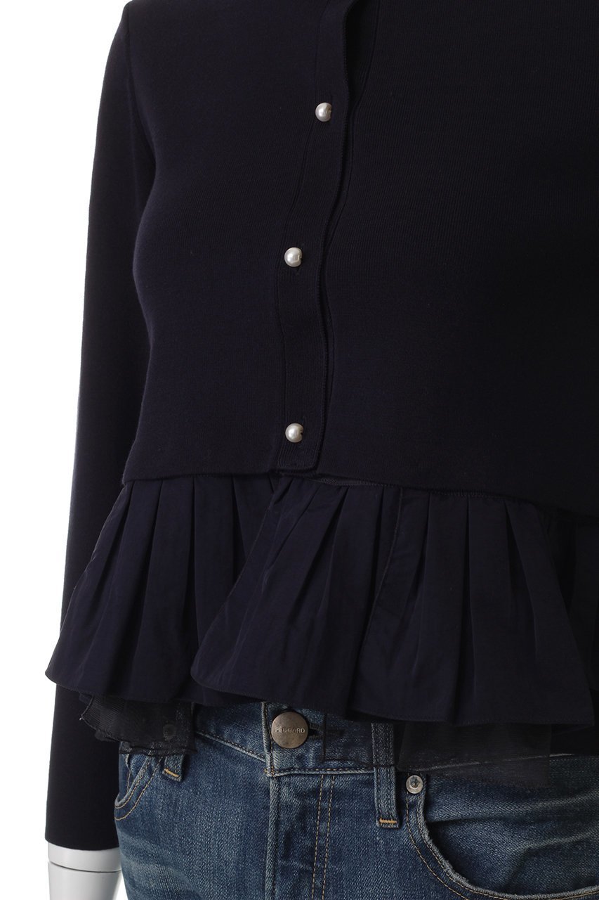 【マリリンムーン/MARILYN MOON】のコットンナイロンプリーツタフタカーディガン 人気、トレンドファッション・服の通販 founy(ファニー) 　ファッション　Fashion　レディースファッション　WOMEN　トップス・カットソー　Tops/Tshirt　ニット　Knit Tops　カーディガン　Cardigans　アシンメトリー　Asymmetry　カーディガン　Cardigan　クロップド　Cropped　シンプル　Simple　タフタ　Taffeta　チュール　Tulle　パール　Pearl　プリーツ　Pleats　ランダム　Random　other-5|ID: prp329100004434769 ipo3291000000031326660
