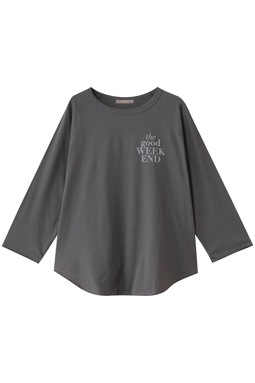 【エリオポール/heliopole】のロゴラグランスリーブTシャツ インテリア・キッズ・メンズ・レディースファッション・服の通販 founy(ファニー) 　ファッション　Fashion　レディースファッション　Fashion for Women　トップス・カットソー　Cut & Sew Tops　シャツ・ブラウス・オフィスカジュアル　Elegant Blouses & Button-Ups　ロングTシャツ・Tシャツ　Longline T-Shirts & Tees　カットソー・ベーシックTシャツ　Cut-and-Sewn Tops / Stretch Tees & Basics　シンプル　Simple, Minimal　スリーブ　Sleeve, Long Sleeve / Short Sleeve　デニム　Denim, Jeans Material　リラックス　Relax, Relaxed Fit　ロング　Long, Long-Length　再入荷　Restock / Back in Stock　チャコールグレー|ID: prp329100004434774 ipo3291000000032864680